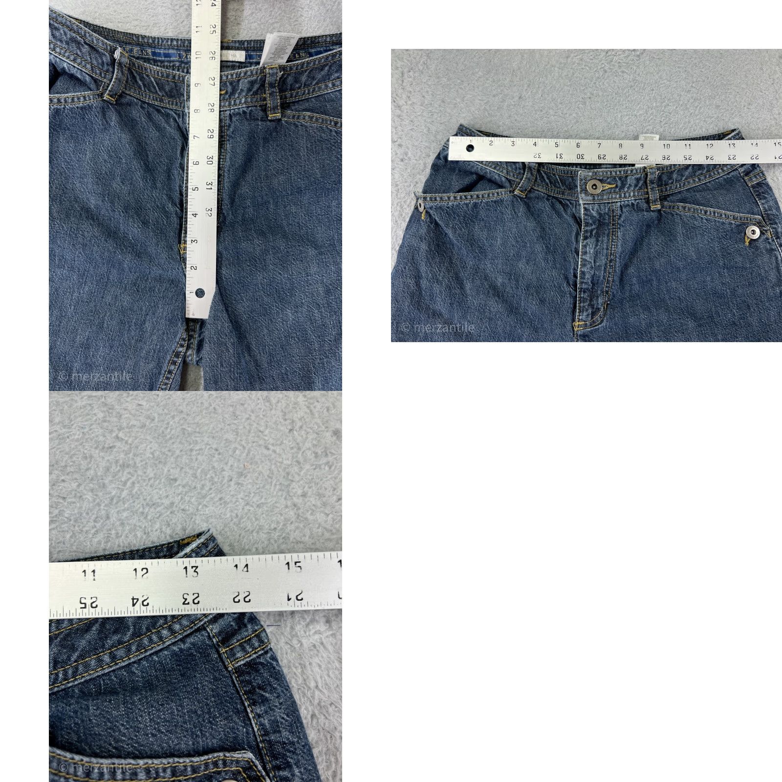 Liz Claiborne Liz Claiborne Jeans Womens 8 Blue Denim Straight Tabitha Capri 100% Cotton Size 30" / US 8 / IT 44 - 9 Thumbnail