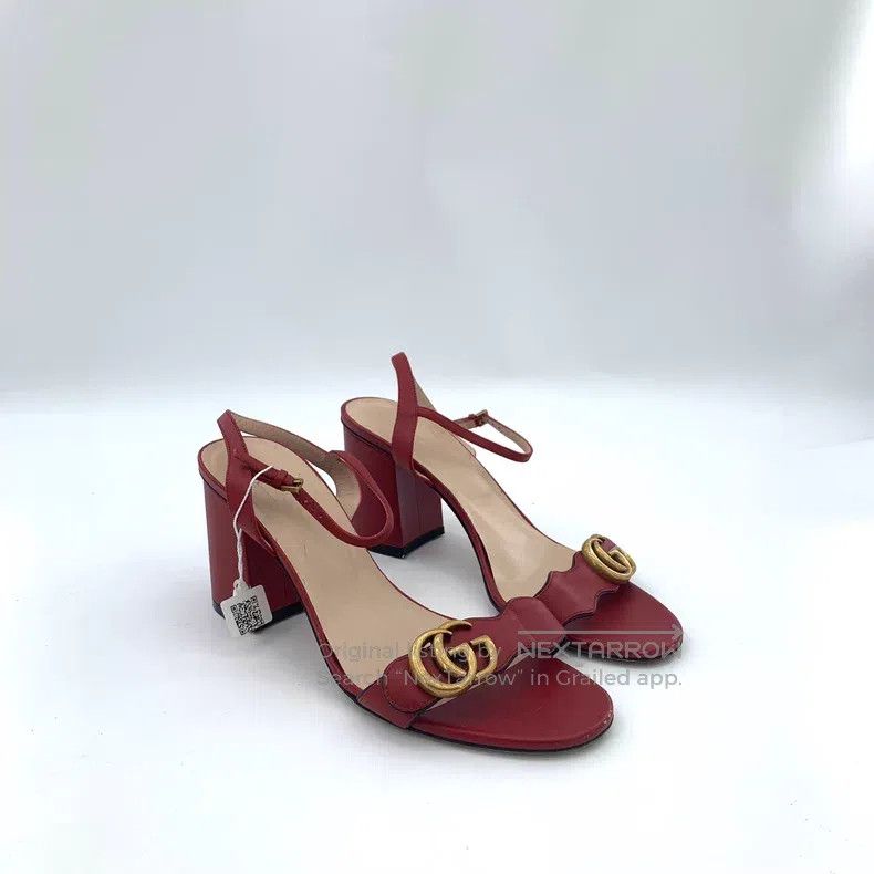 Gucci Gucci Dark red double G logo one-character buckle thick-he Size US 8.5 / IT 38.5 - 2 Thumbnail