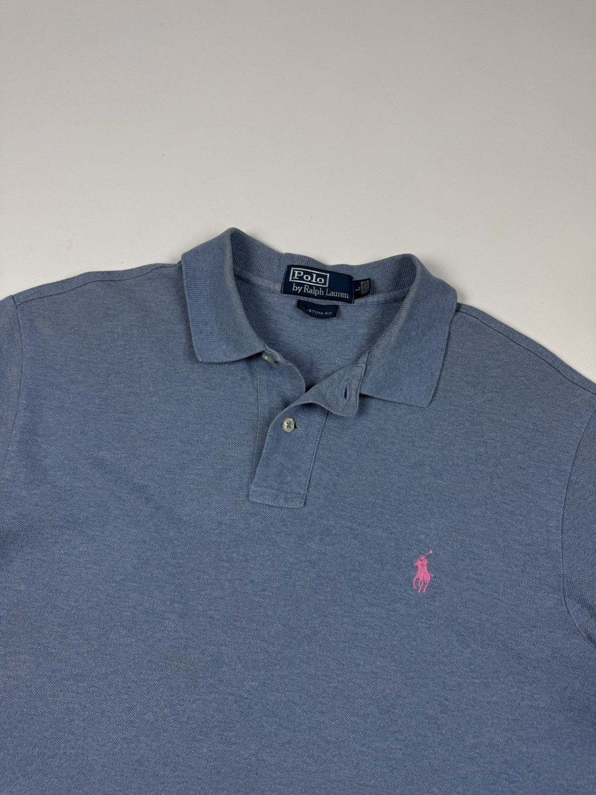 Polo Ralph Lauren × Vintage Polo Ralph Lauren Short Sleeve Blue Polo Shirt Size US L / EU 52-54 / 3 - 3 Thumbnail