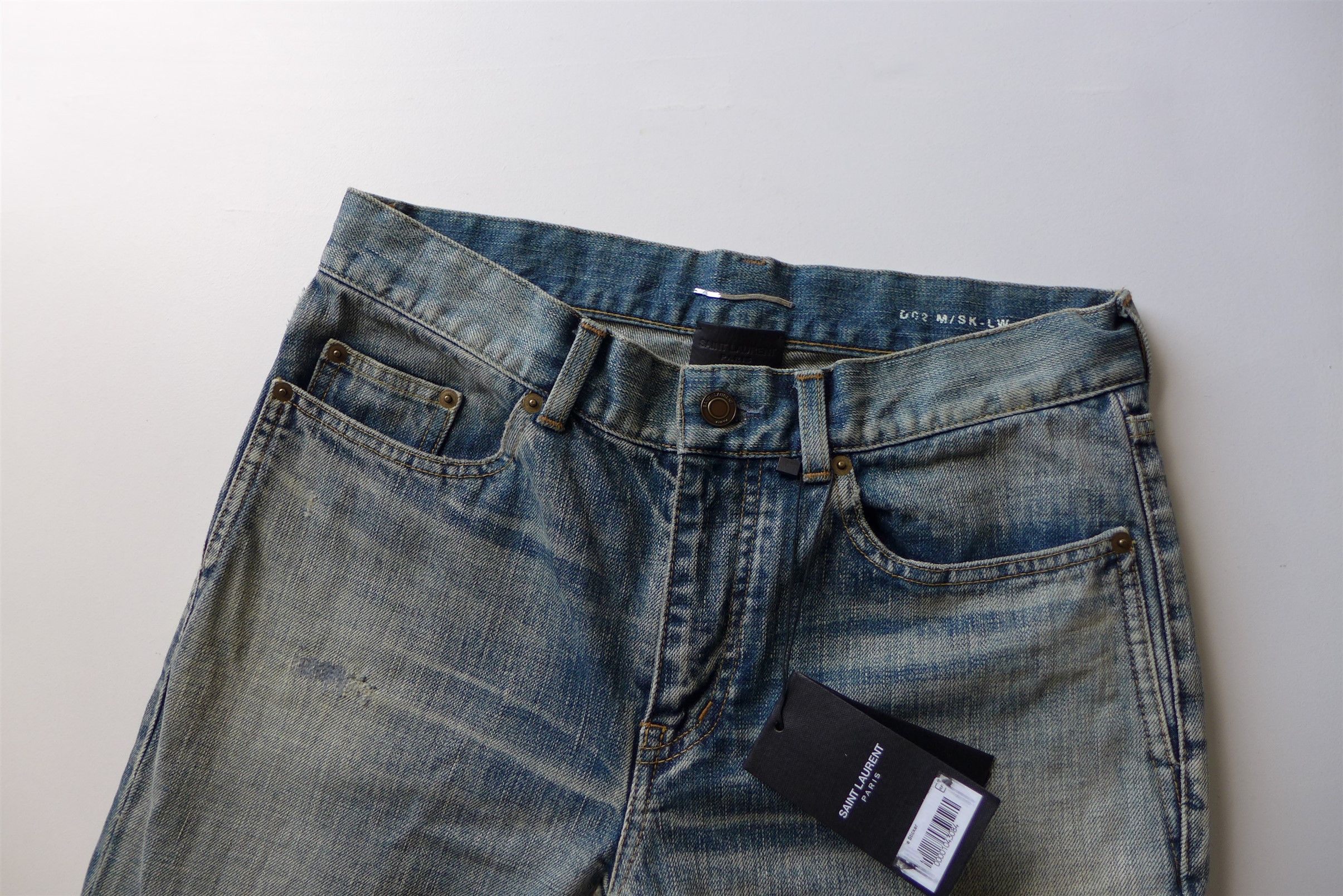 Saint Laurent Paris Saint Laurent D02 Denim Jeans - Dirty Old Vintage Blue Wash Size US 30 / EU 46 - 5 Thumbnail