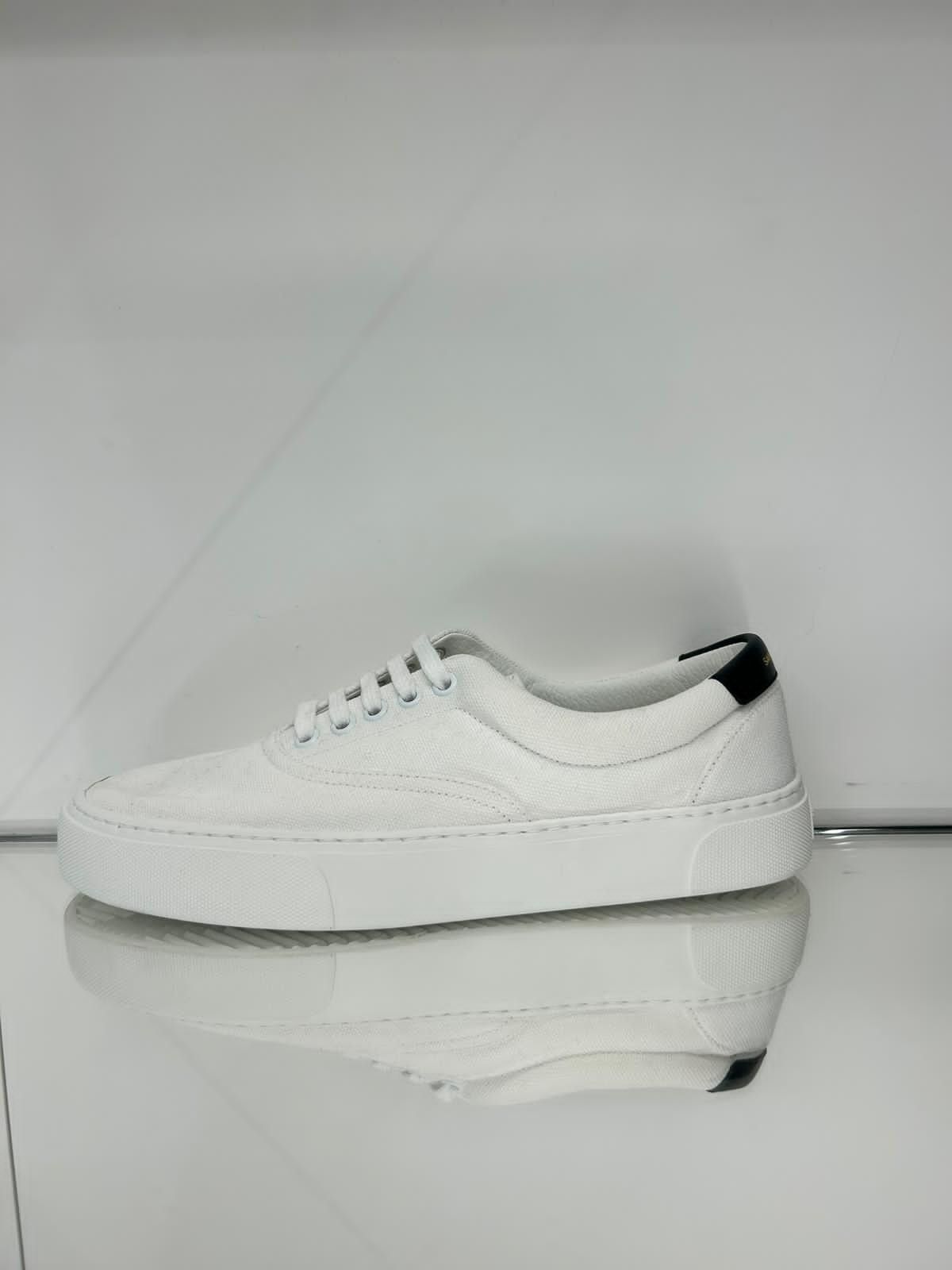 Saint Laurent Paris LOW - TOP LACED SNEAKERS MADE WITH ORGANIC COTTON Size US 7 / EU 40 - 2 Thumbnail