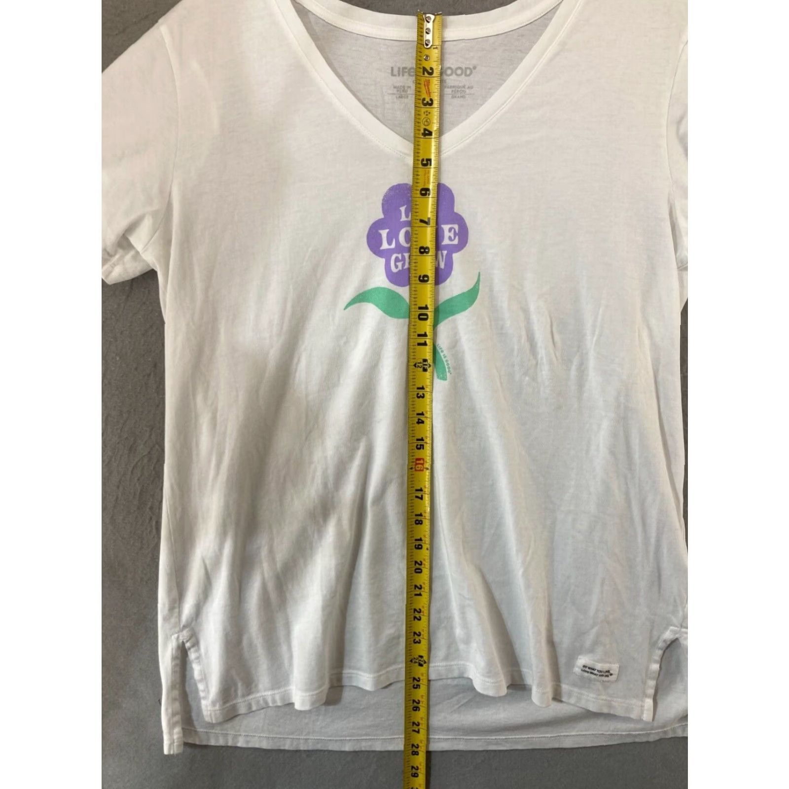 Life is Good Life is Good T-Shirt Women L White V-Neck Crusher Lite Let Love Grow Flower Size L / US 10 / IT 46 - 3 Thumbnail