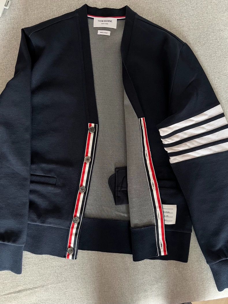 Thom Browne Thom Browne Size 3Sea Blue 4-Bar Knit Cardigan 2501-Nextarr Size US L / EU 52-54 / 3 - 4 Thumbnail