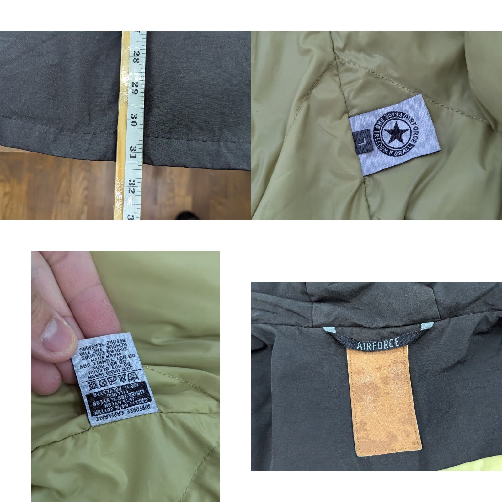 Vintage Air Force Peace and Freedom Womens Puffer Jacket Hooded Parka Black Size L Size L / US 10 / IT 46 - 9 Thumbnail