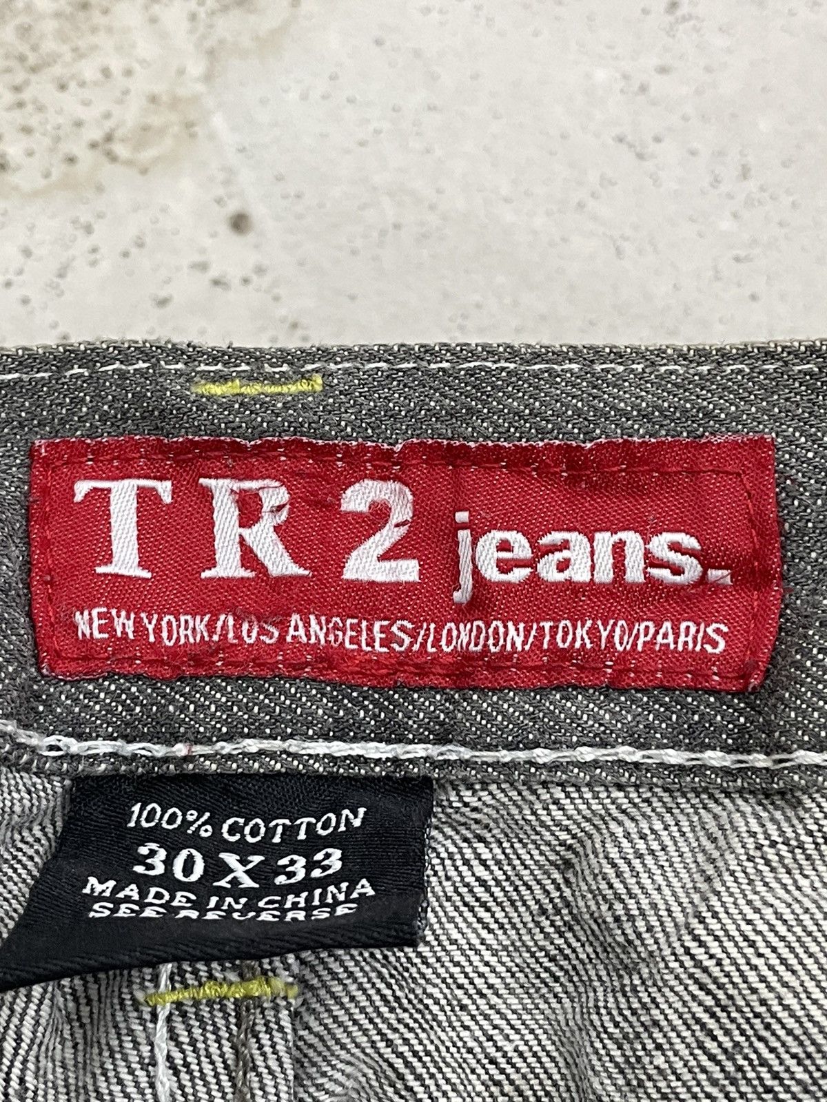 Japanese Brand TR2 Grey Bleach Whisker Semantic Design Denim Size US 30 / EU 46 - 24 Thumbnail