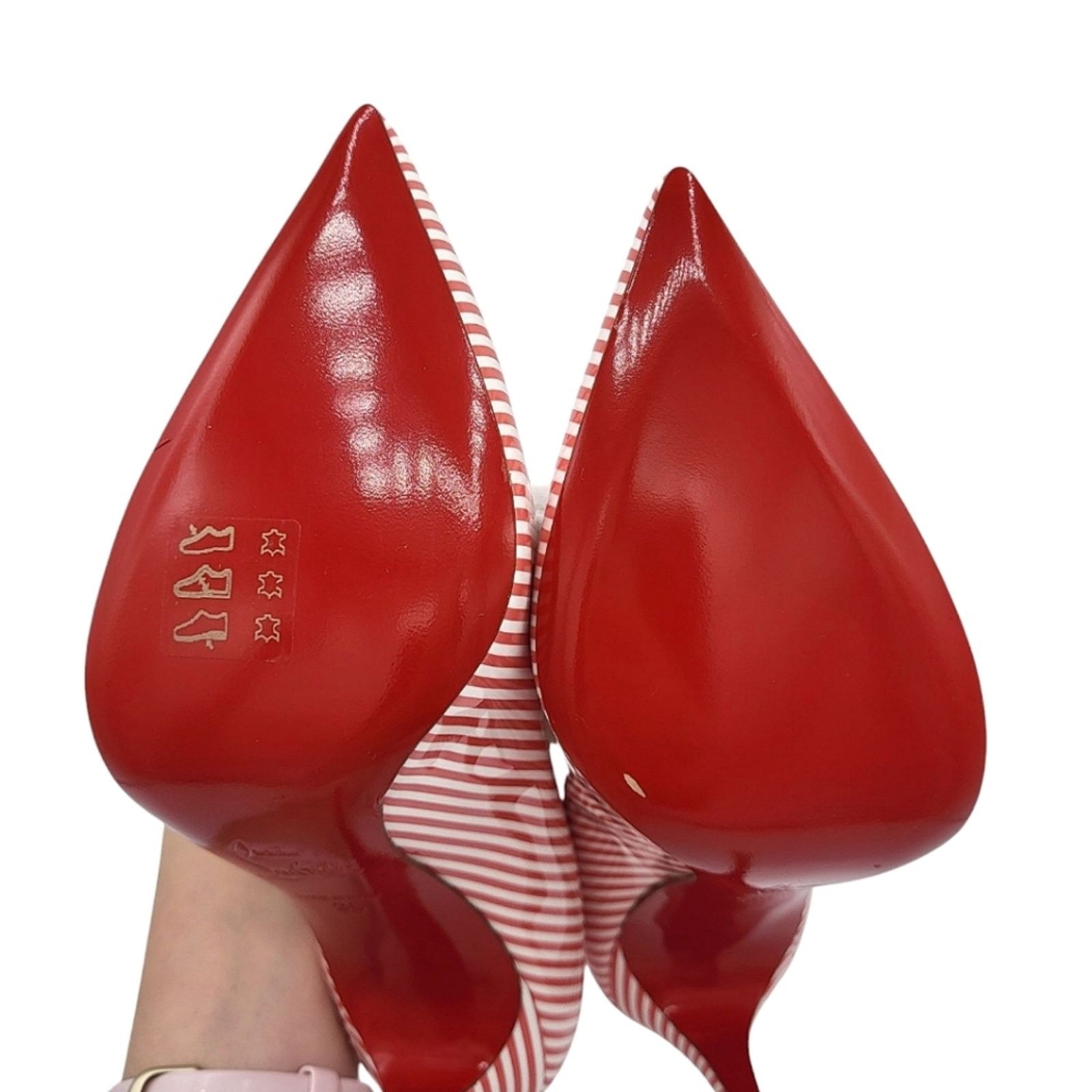 Christian Louboutin Christian Louboutin Pigalle Follies Striped Leather Pumps 36 Size US 5.5 / IT 35.5 - 13 Thumbnail