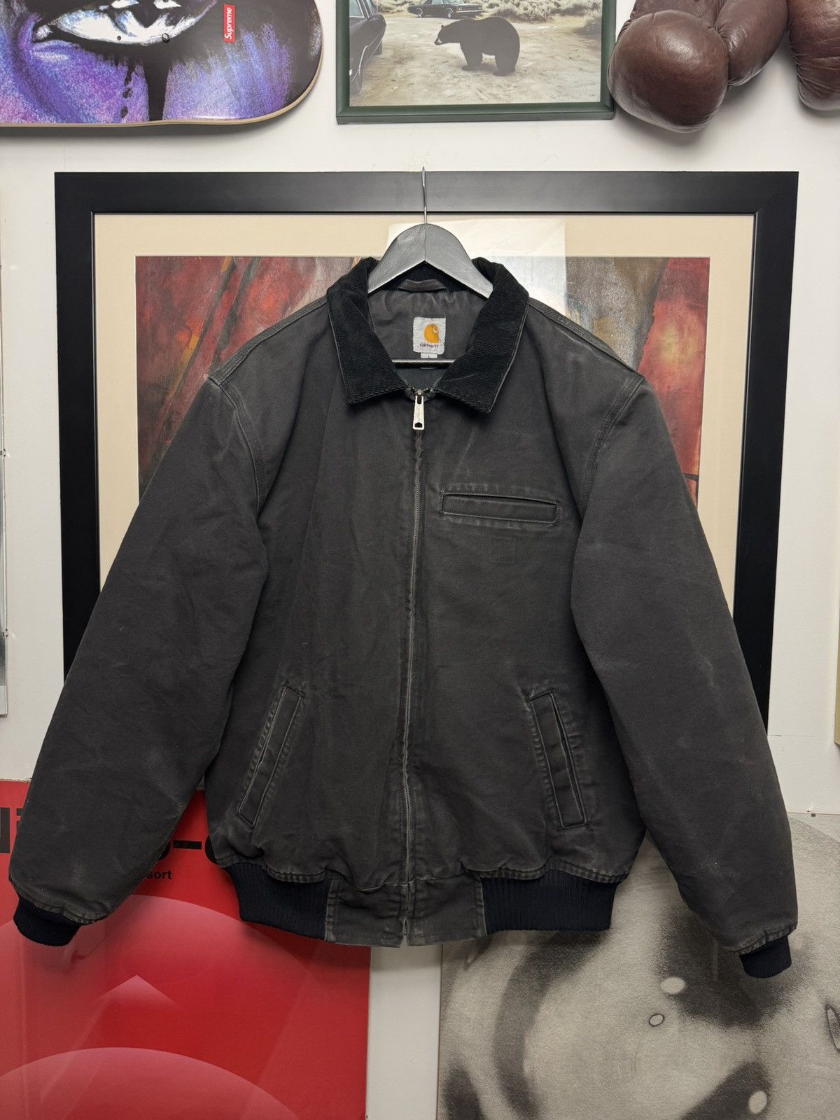 Carhartt Carhartt Vintage 90s Santa Fe Work Jacket Washed Black Hype Size US L / EU 52-54 / 3 - 1 Thumbnail
