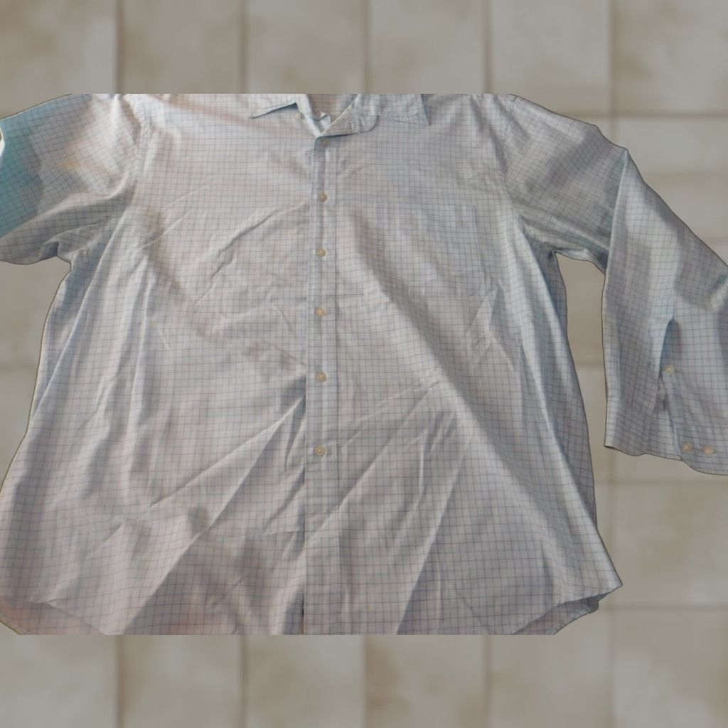 Vintage Allen Solly Shirt Mens Button-Down XL Blue Striped Knit Cotton Silk Regular Pocketed Beach Modern Casual Holiday Shirt Size US XL / EU 56 / 4 - 1 Thumbnail