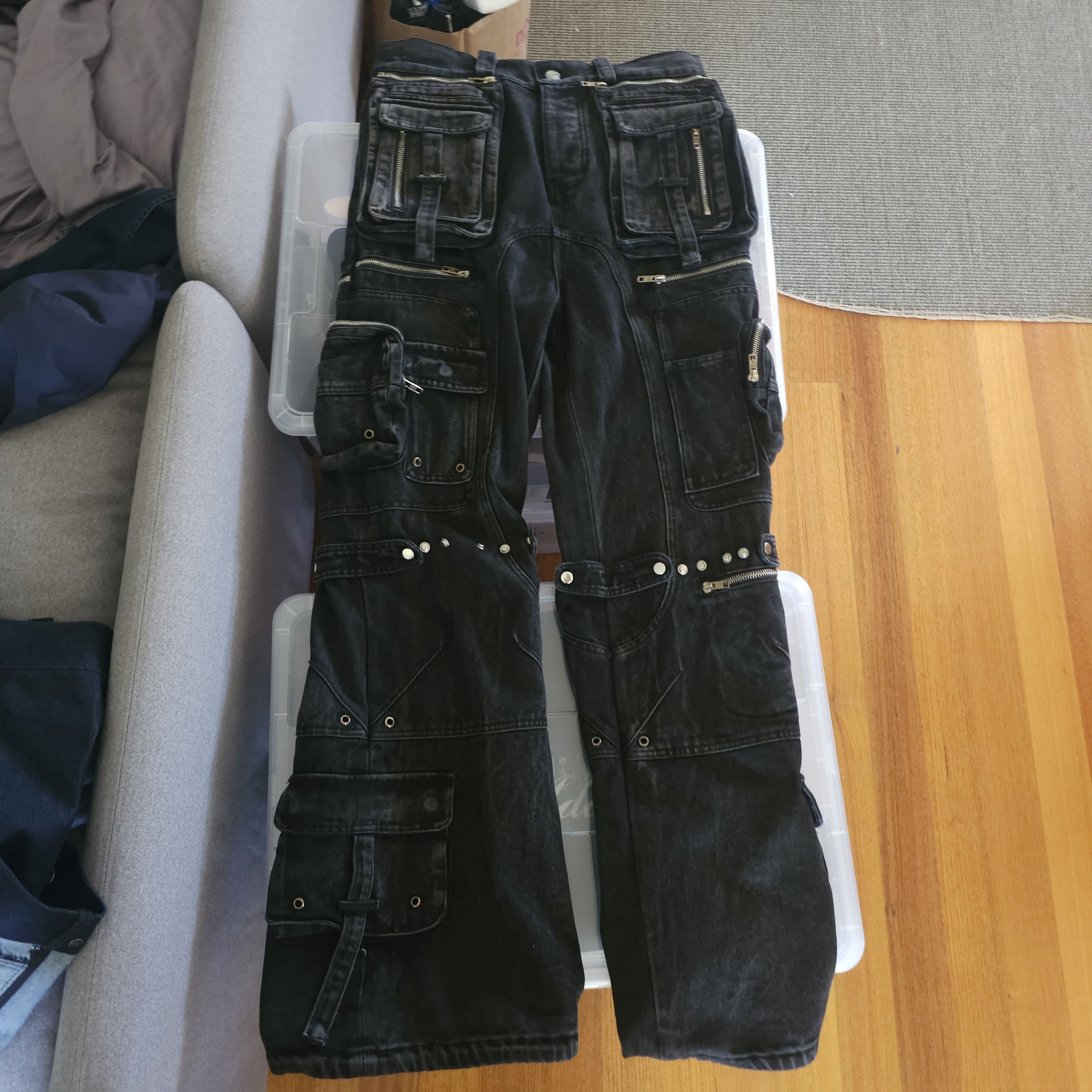 No Faith Studios No faith studios cargo denim | Grailed