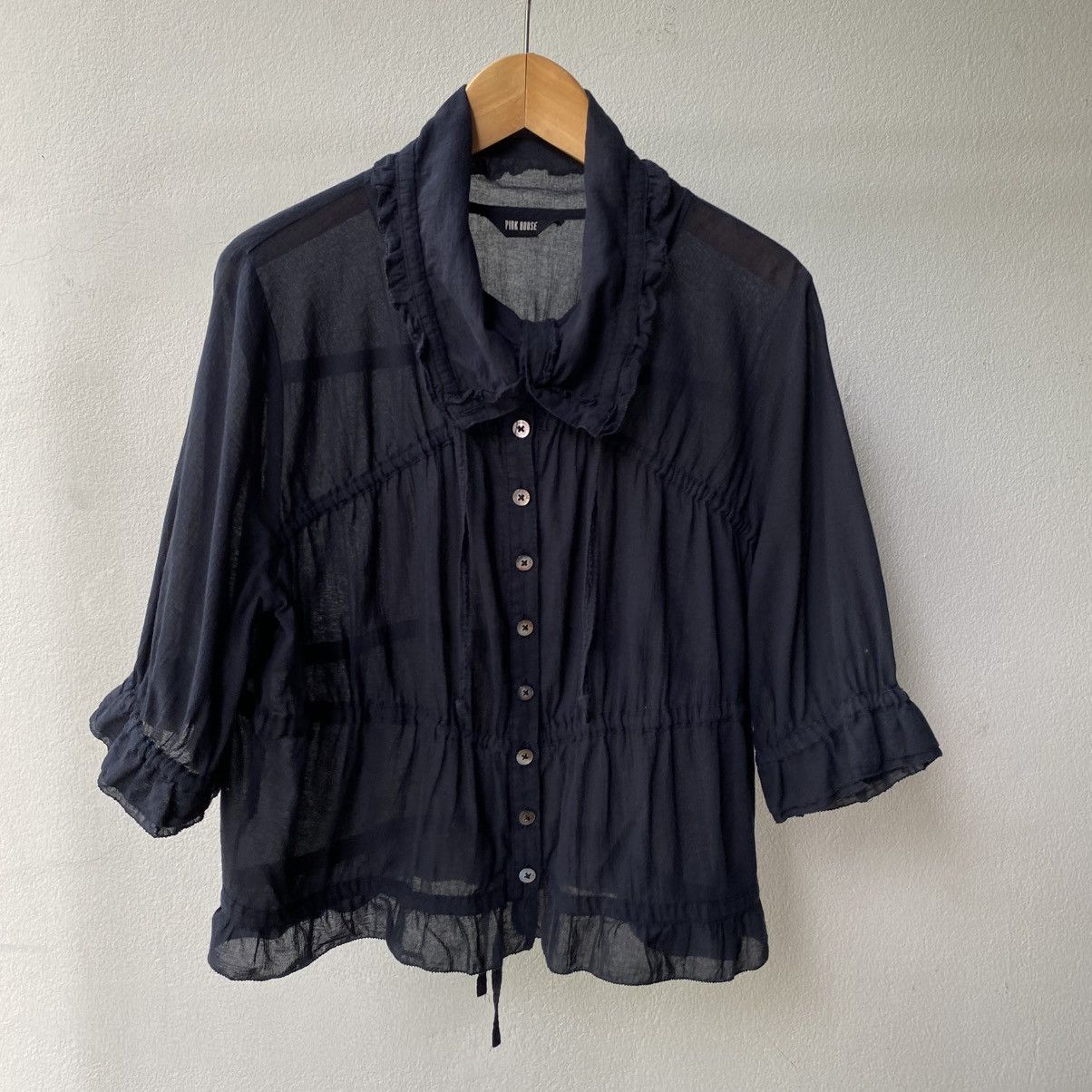 PINK HOUSE Lightweight Chiffon Ruffle Blouse