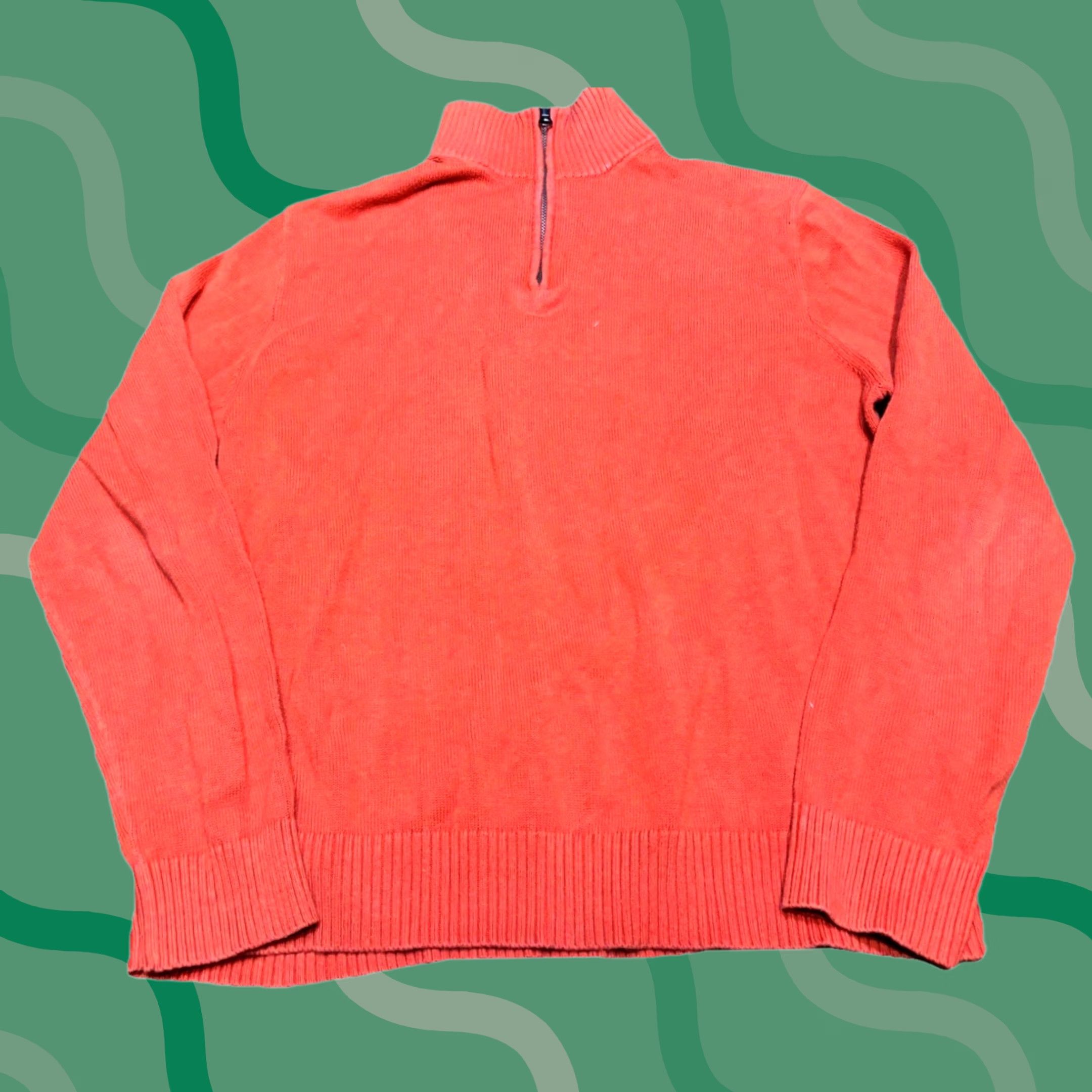 J.Crew J.CREW Sweater Orange Quarter Zip Cotton Pullover Men's M Size US M / EU 48-50 / 2 - 1 Thumbnail