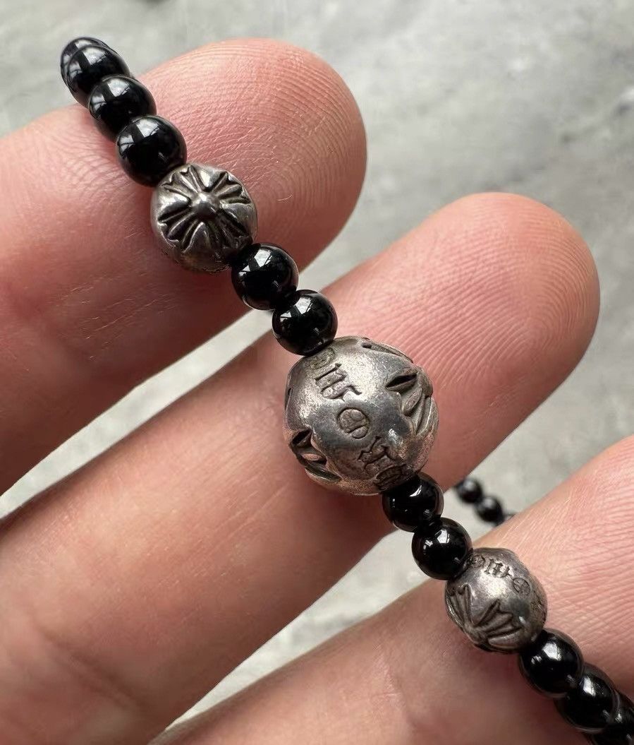 Chrome Hearts Chrome Hearts Four Silver Beads Obsidian Bracelet Size ONE SIZE - 4 Thumbnail