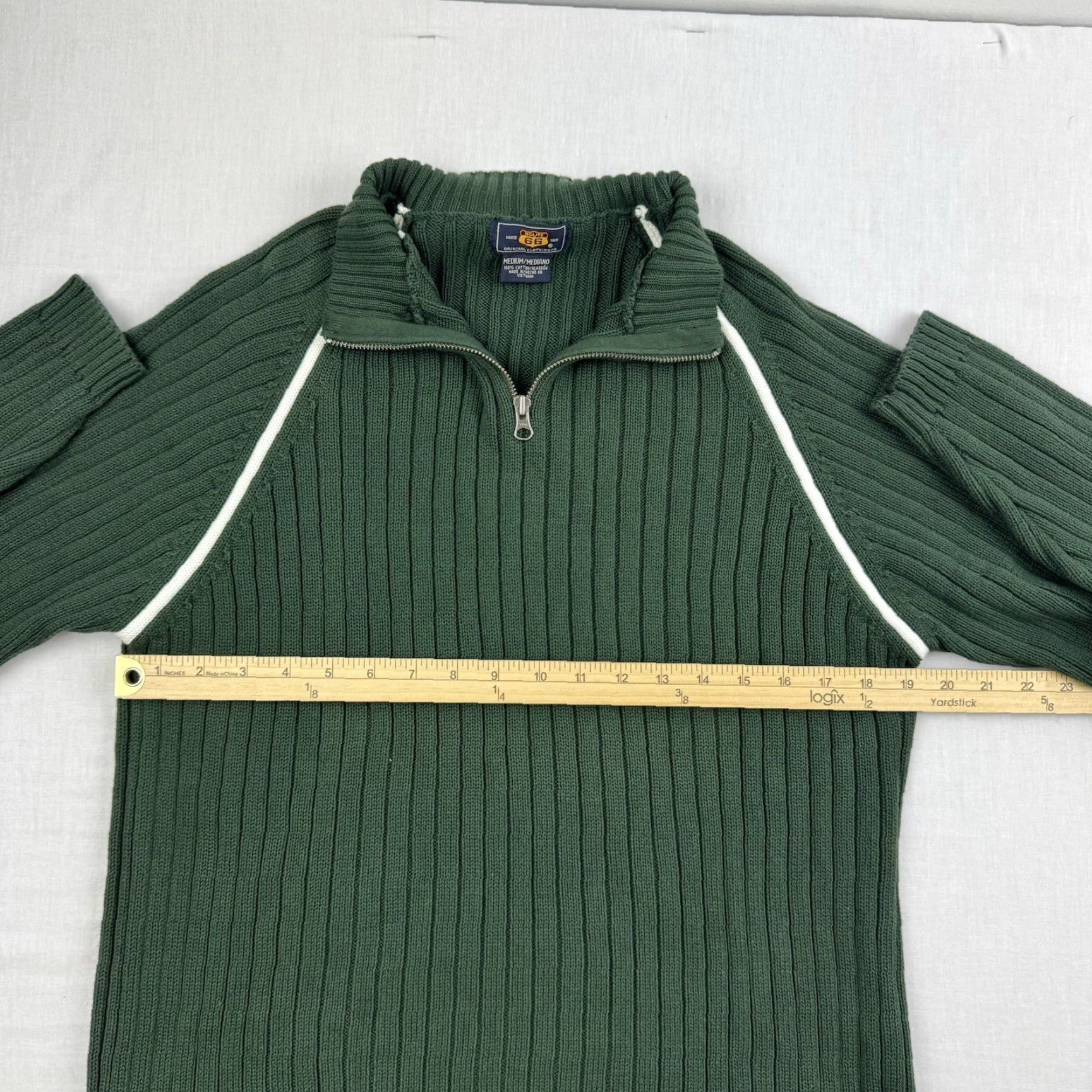 Route 66 VINTAGE Route 66 Jacket Adult Medium Green Pullover Quarter Zip Collar Y2K 2000s Size US M / EU 48-50 / 2 - 7 Thumbnail