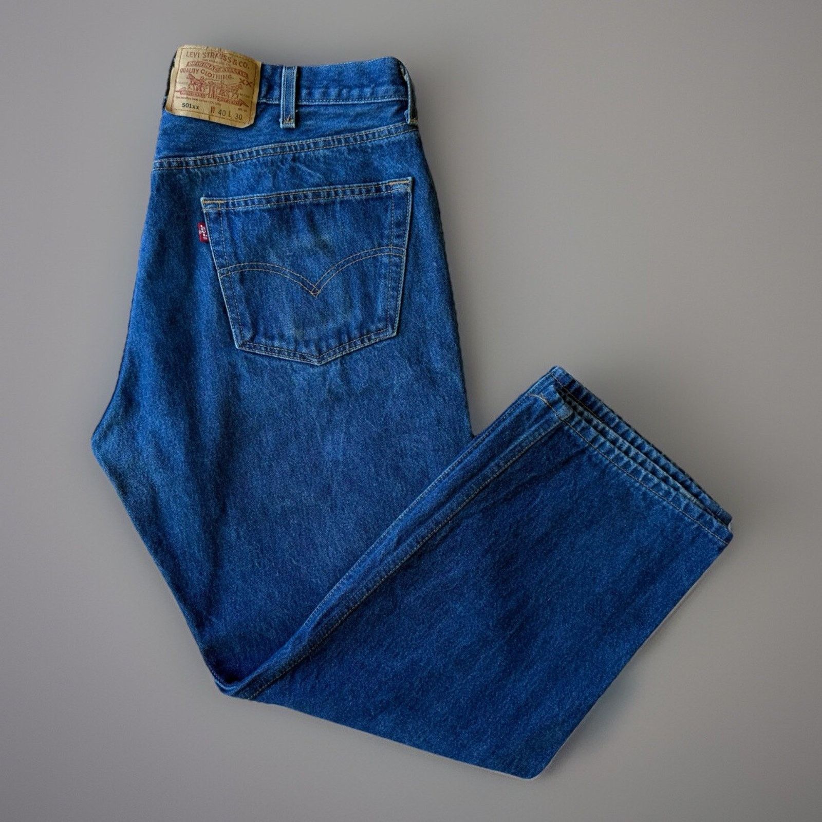 Levi's × Vintage Vintage Levis 501 Jeans 37 Blue Dark Wash Straight Denim Size US 37 - 1 Thumbnail
