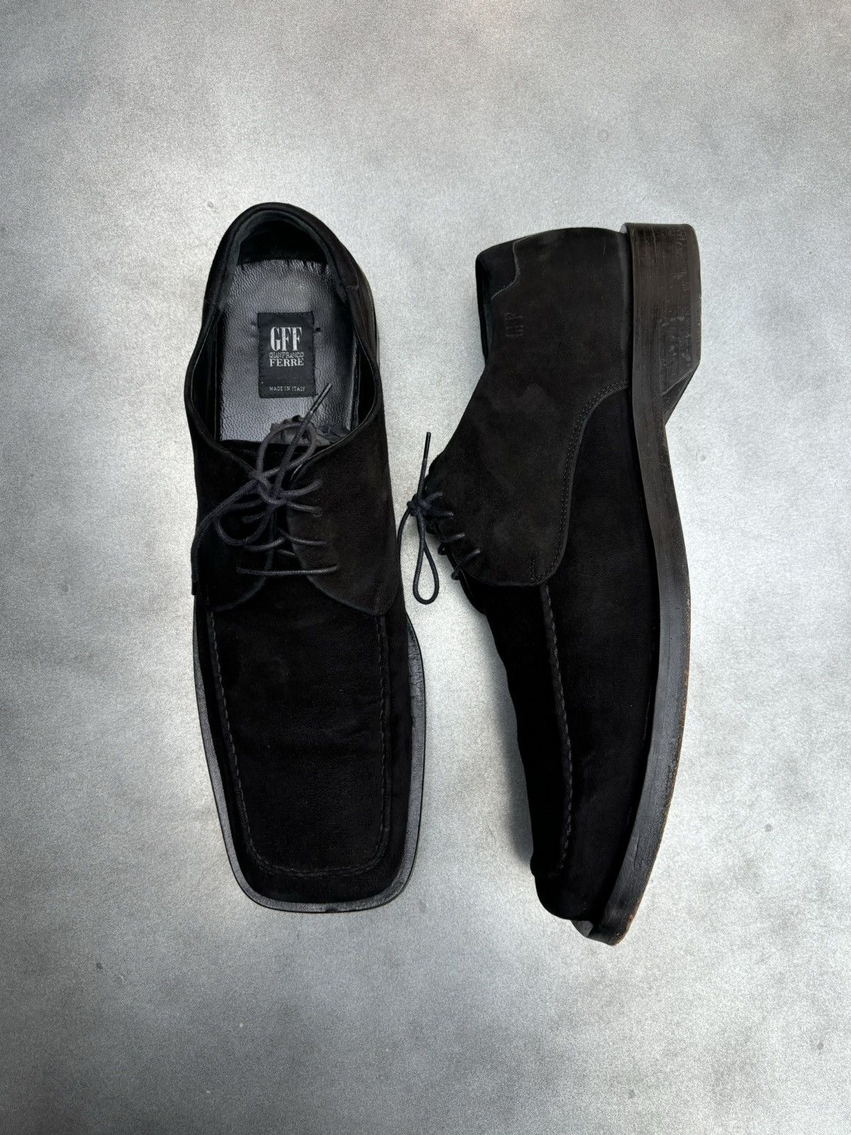 Gianfranco Ferre × Vintage Vintage Gianfranco Ferre Square Toe Suede Dress Shoes 80s 90 Size US 10.5 / EU 43-44 - 1 Thumbnail