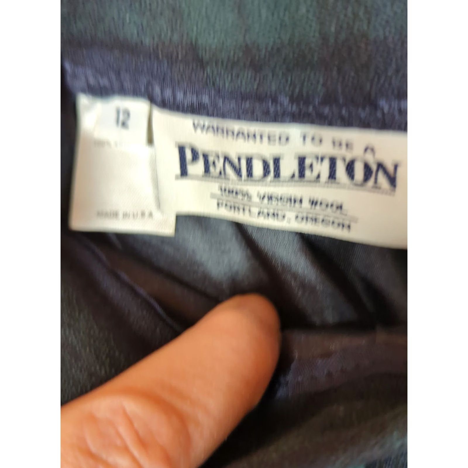 Pendleton VINTAGE Pendleton Maxi Skirt Wool Black Watch Plaid 12 Green Navy Lined Pockets USA Regular Skirt Winter Fall Spring 80s 90s Academia Classic Womens Size 34" / US 12 / IT 48 - 7 Thumbnail
