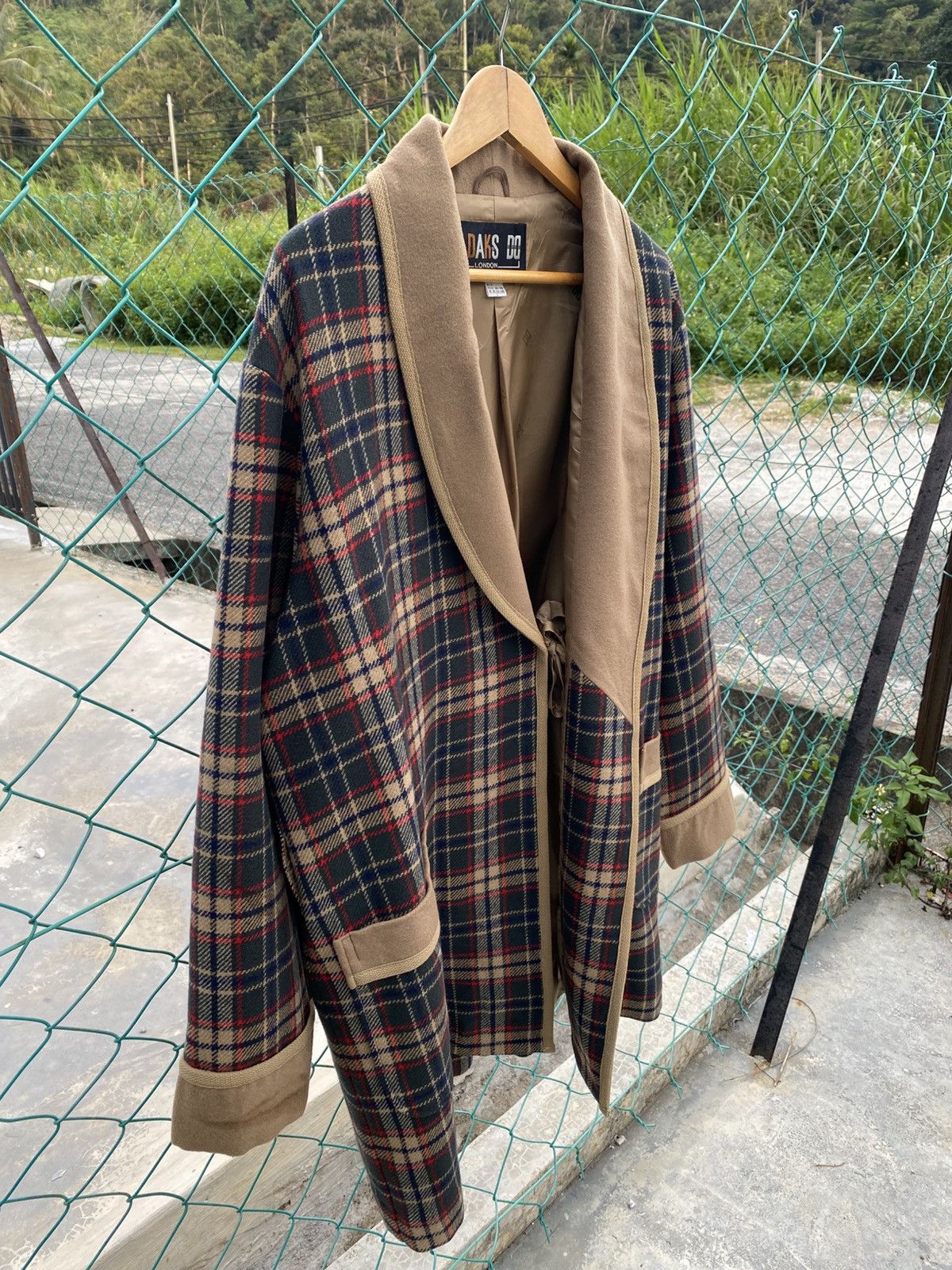 DAKS Daks London shawl collar wool plaid jacket Size US L / EU 52-54 / 3 - 4 Thumbnail