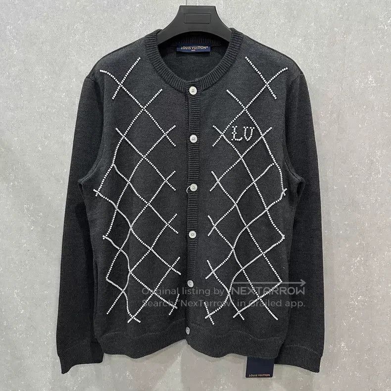 Louis Vuitton Louis Vuitton Pearl Embroidered Cardigan Sweater Size US XL / EU 56 / 4 - 1 Thumbnail