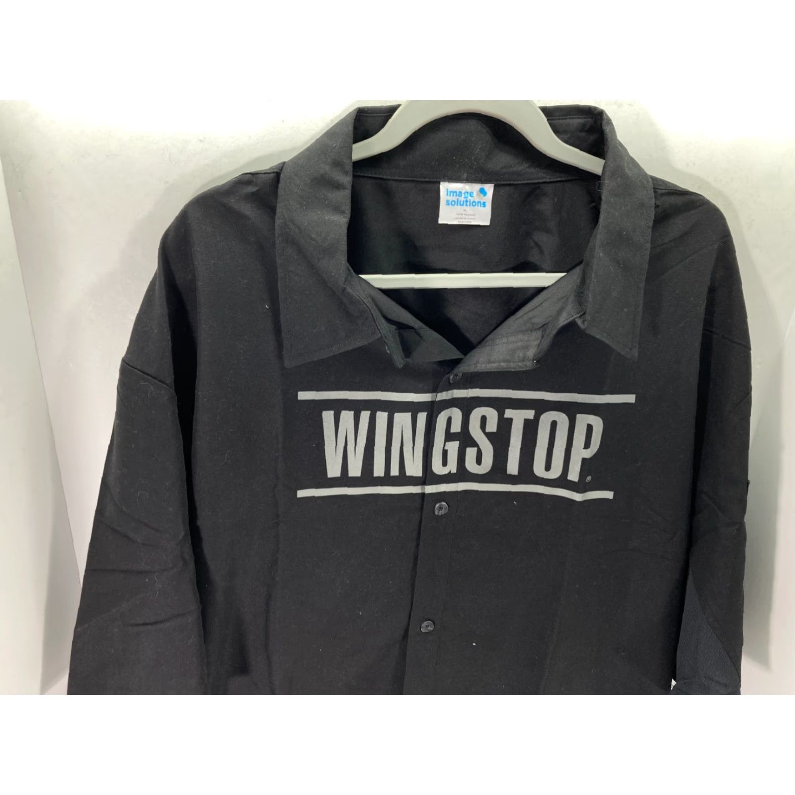 Vintage Wingstop Image Solutions Employee Button Up Shirt Mens XL Black Short Sleeve Size US XL / EU 56 / 4 - 4 Thumbnail