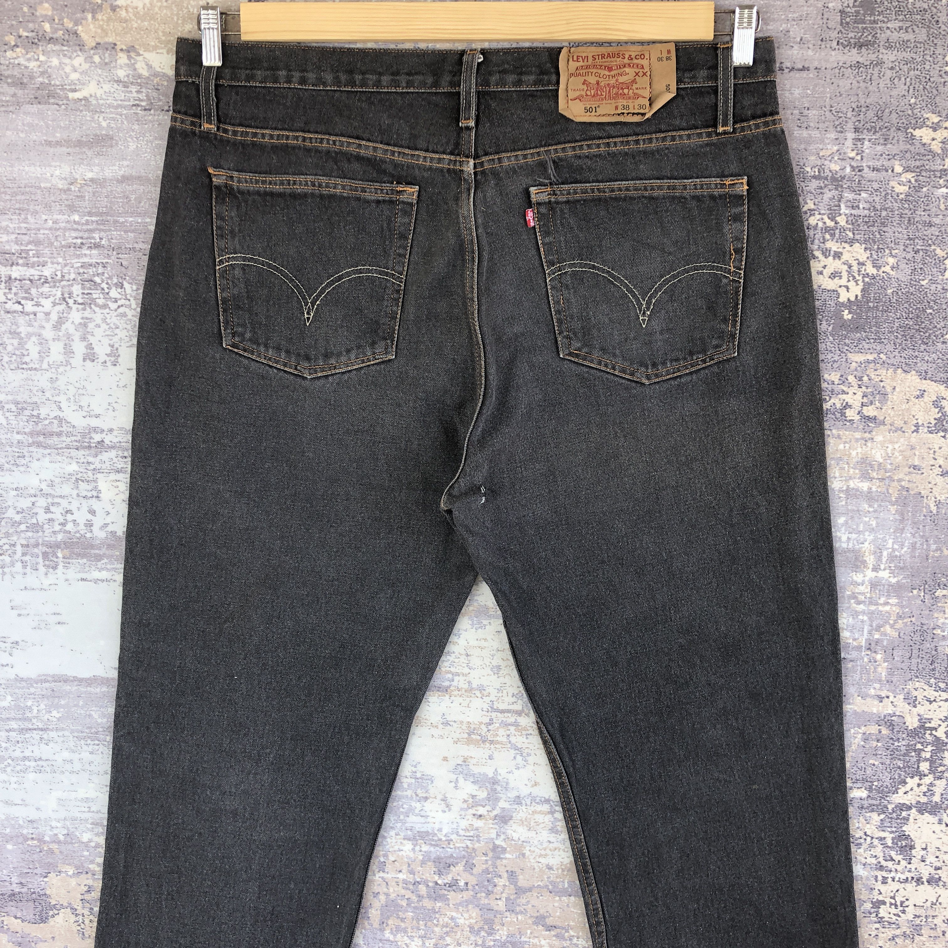 Levi's Vintage Levis 501 Ripped Jeans Levi's Faded Black Denim Size US 38 / EU 54 - 4 Thumbnail