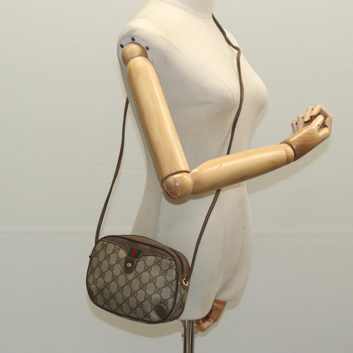 Gucci GUCCI GG Supreme Web Sherry Line Shoulder Bag Pvc Beige 89 Size ONE SIZE - 21 Thumbnail
