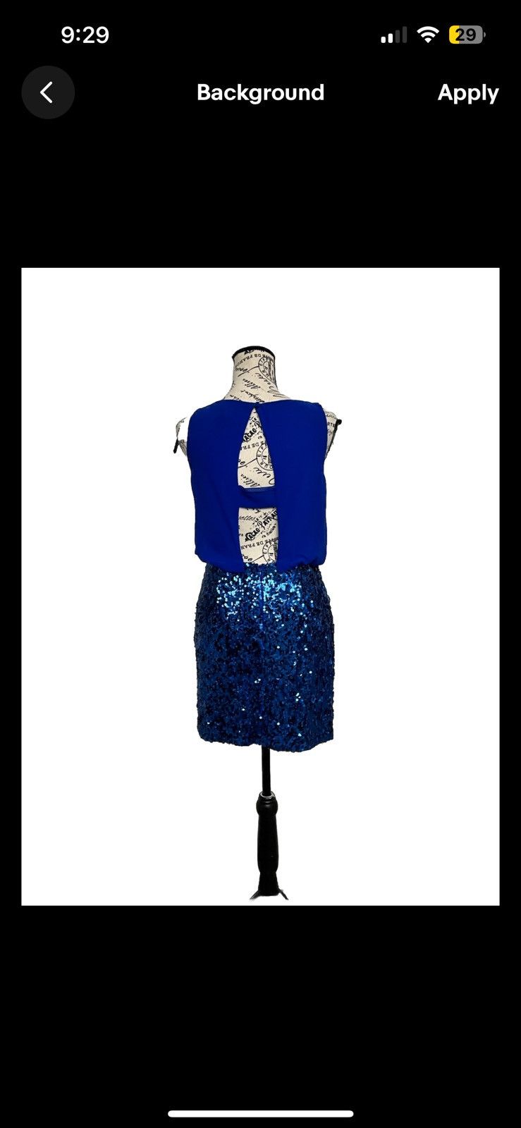 AQUA Aqua Chiffon Cami Sequin Mini Dress NYE Party Blue SZ 2 Size XS / US 0-2 / IT 36-38 - 4 Thumbnail