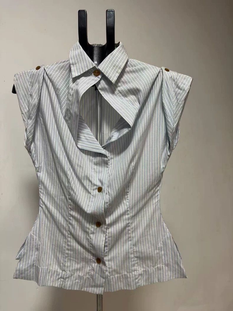 Vivienne Westwood Vivienne Westwood Light blue striped open chest airplane s Size XS / US 0-2 / IT 36-38 - 1 Thumbnail