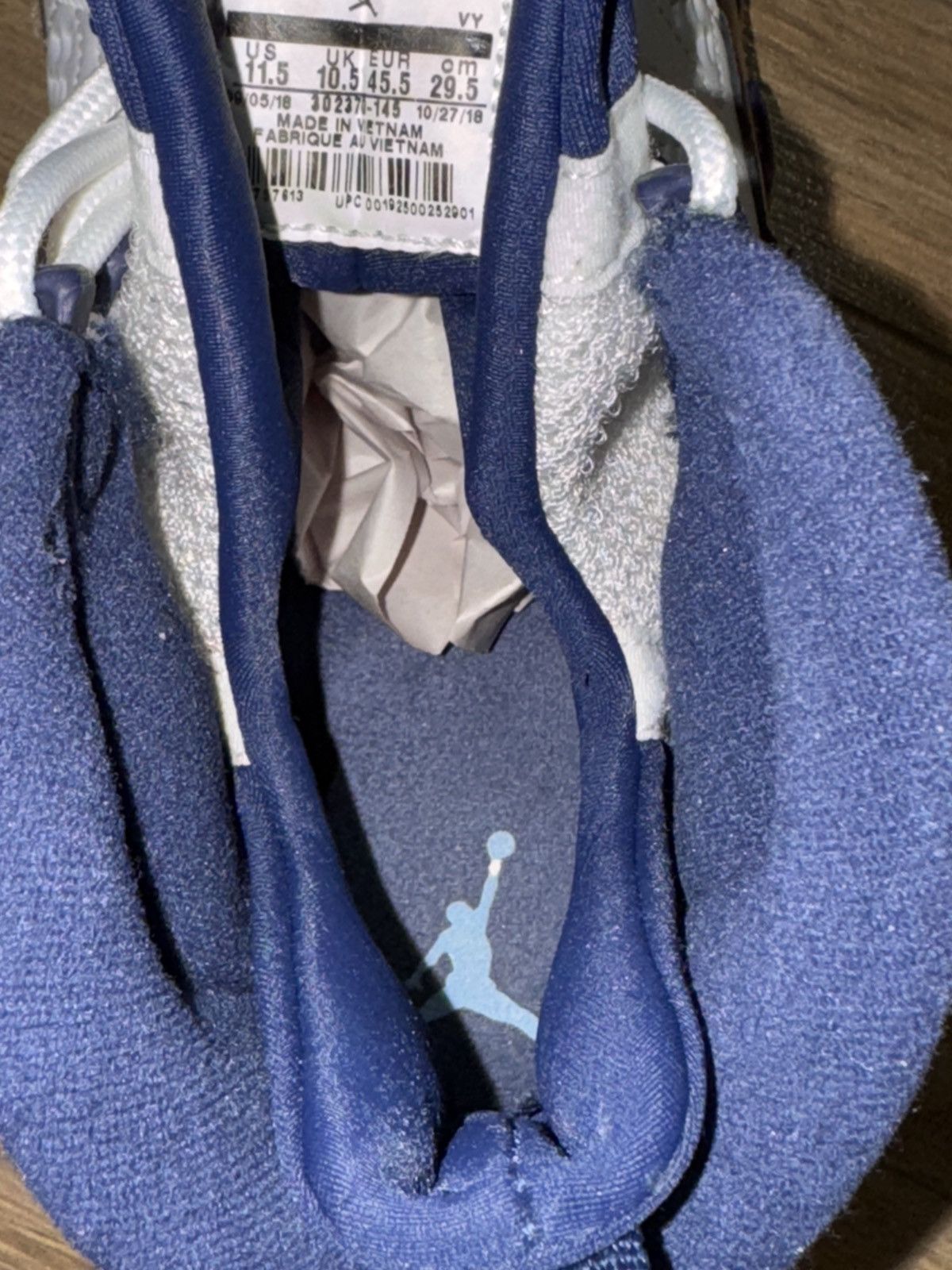Jordan Brand Air Jordan 9 Retro ‘UNC’ Pearl Blue OG BOX VNDS Size US 11.5 / EU 44-45 - 8 Thumbnail