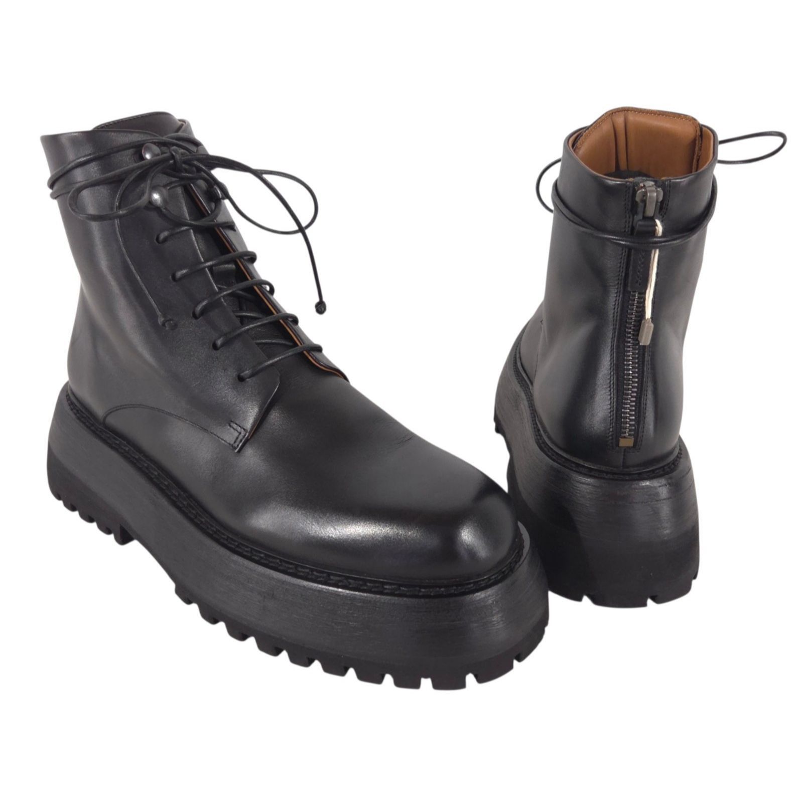 Marsell Marsell Platform Ankle Boots US 10 EU 40 Women Black Leather Size US 10 / IT 40 - 1 Thumbnail