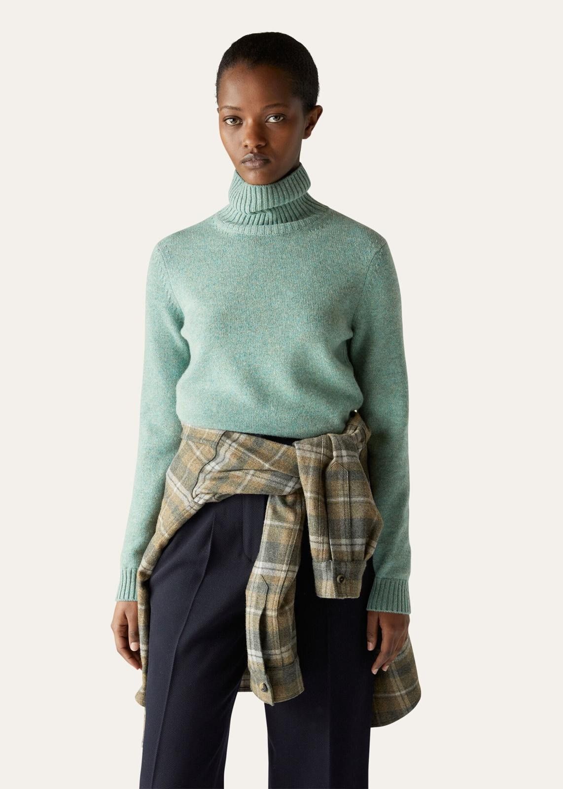 Loro Piana o1srvl11e0824 Parksville Turtleneck Sweater in Mint Green Size XXL / US 16-18 / IT 52-54 - 3 Thumbnail
