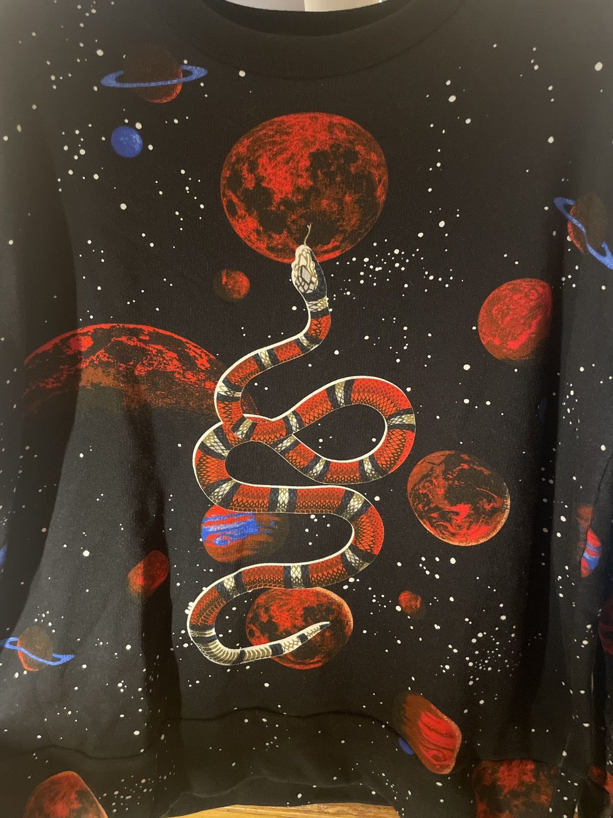 Image of Gucci ‘Space Snake’ Sweater in Black, Men's (Size XL)