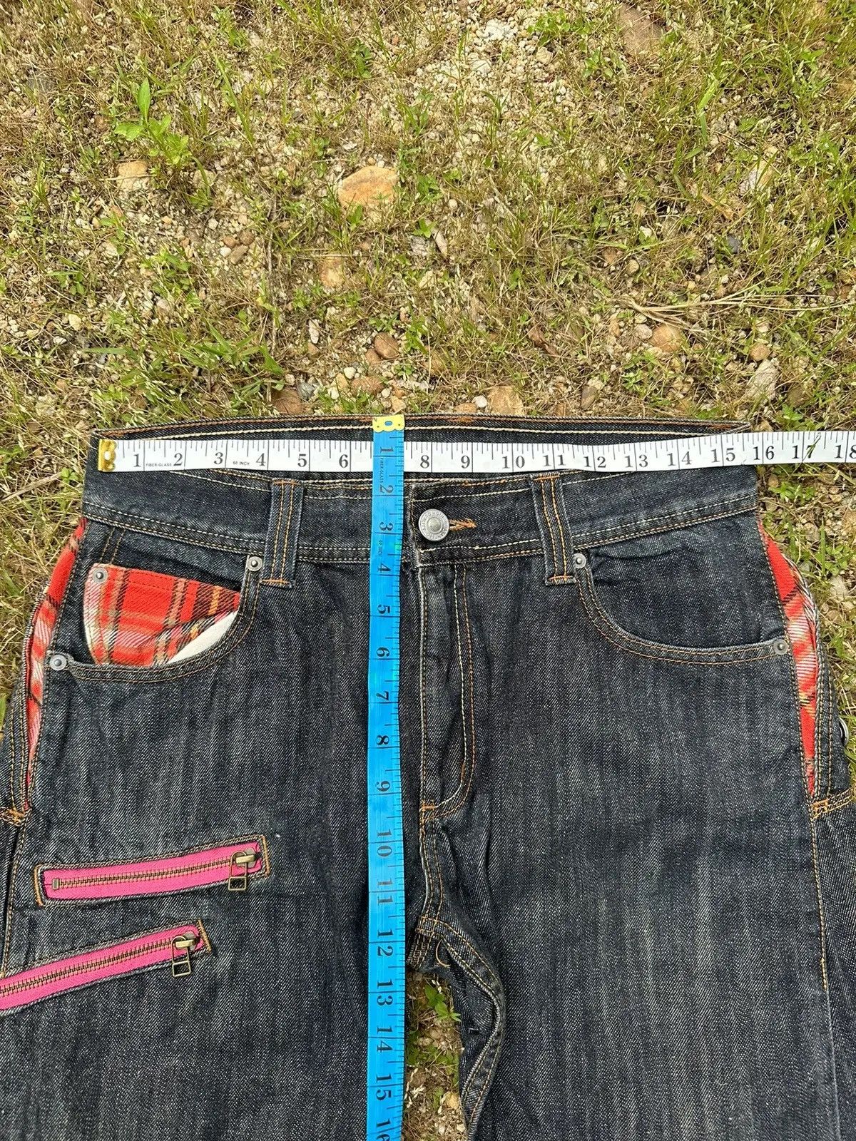 Seditionaries MEMORY SPECIAL JEANS CURVE TWIST LEG CHECK PLAID DENIM PANTS Size US 30 / EU 46 - 10 Thumbnail