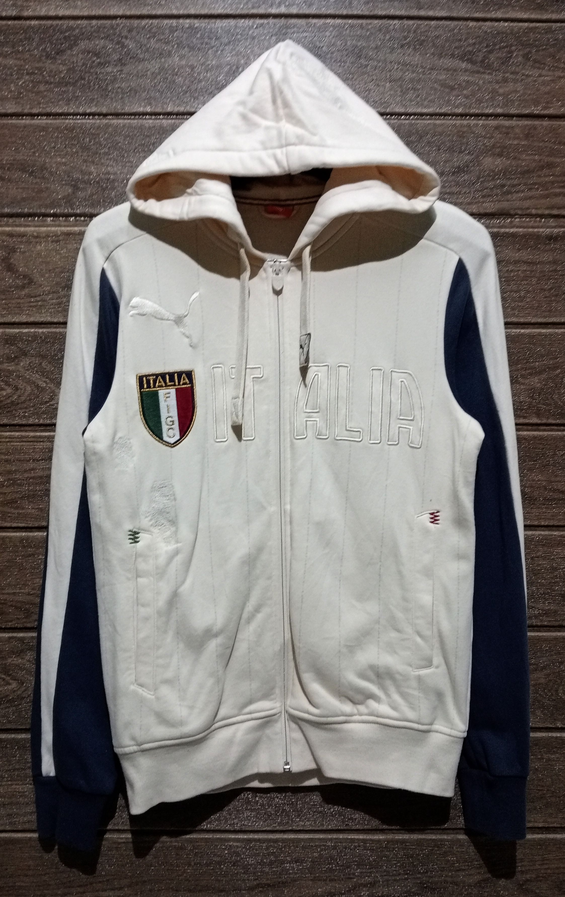 Vintage Puma Italia FIGC Embroidery Pullover Hoodie