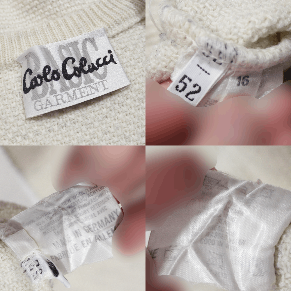 Carlo Colucci 90S Logo Baggy V Neck Wool Acryl Knit Sweater Size US L / EU 52-54 / 3 - 7 Thumbnail