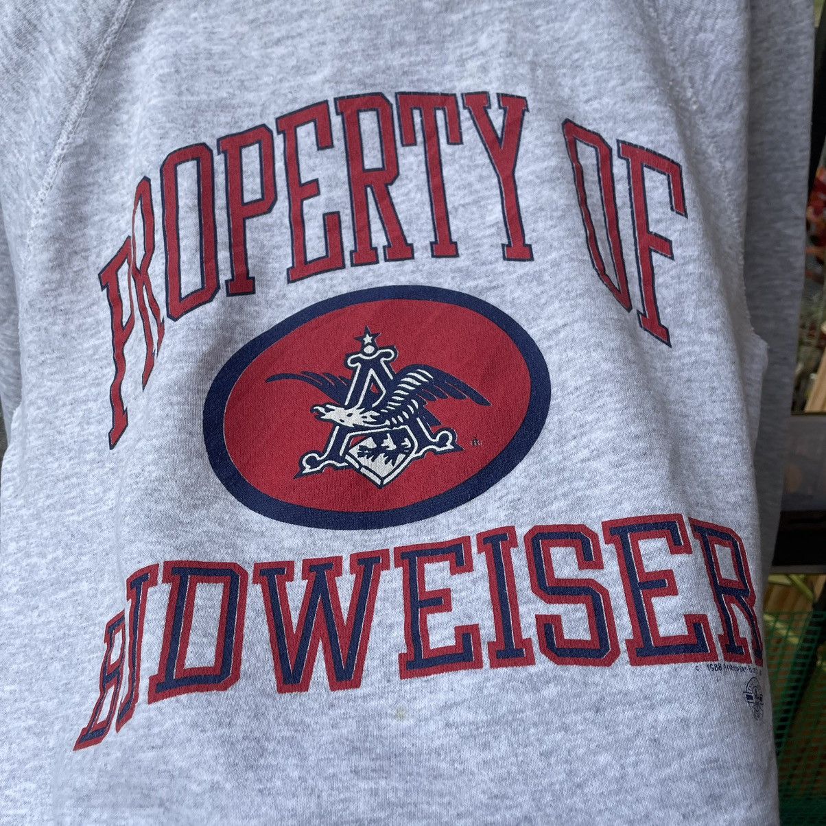 Budweiser × Vintage 🔥Vintage 1988 Property Of Budweiser Big Logo Sweatshirts Size US M / EU 48-50 / 2 - 4 Thumbnail