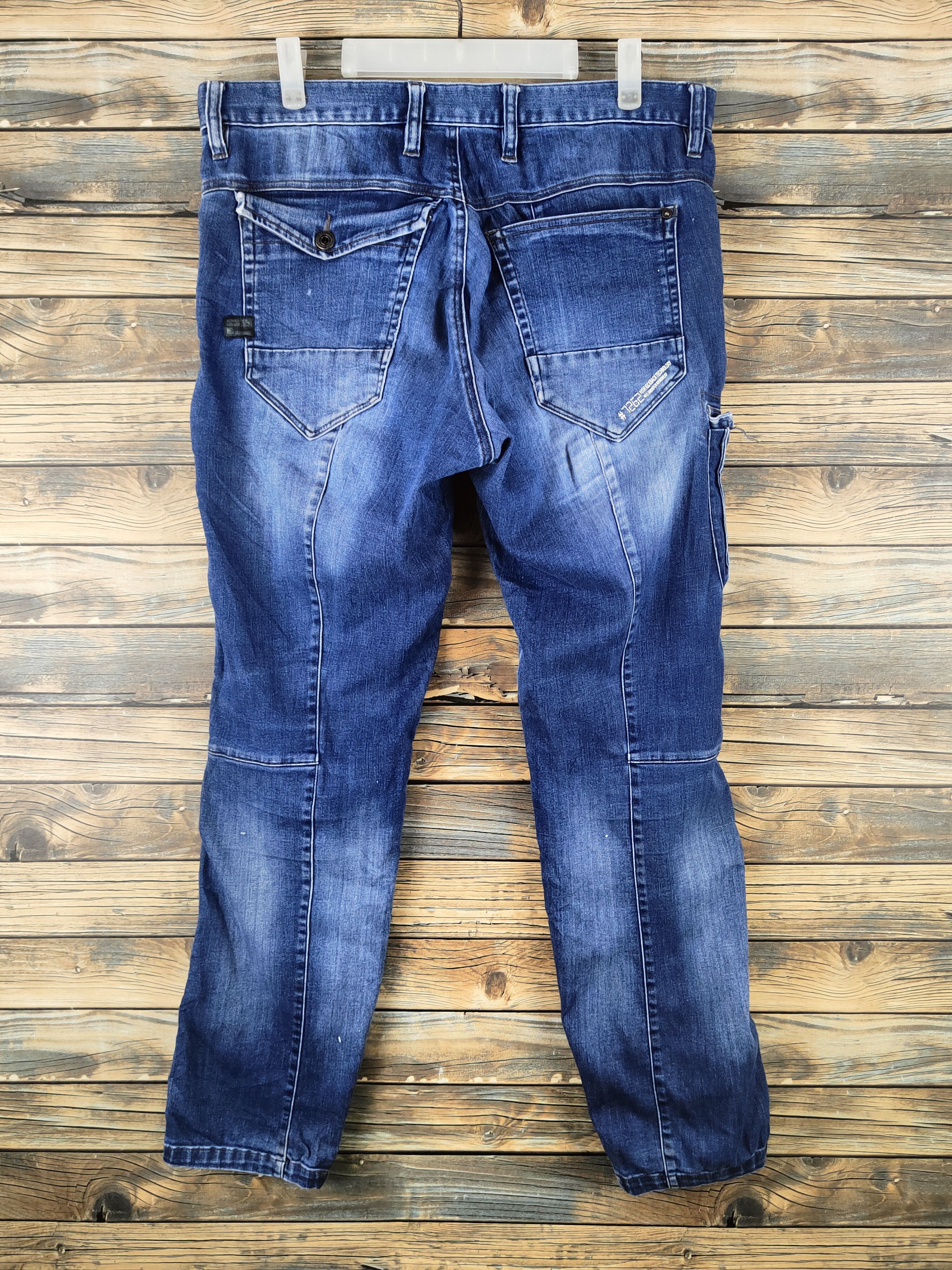 Japanese Brand I'z Frontier Blue Distressed Ripped Jeans #S2927 Size US 35 - 10 Thumbnail