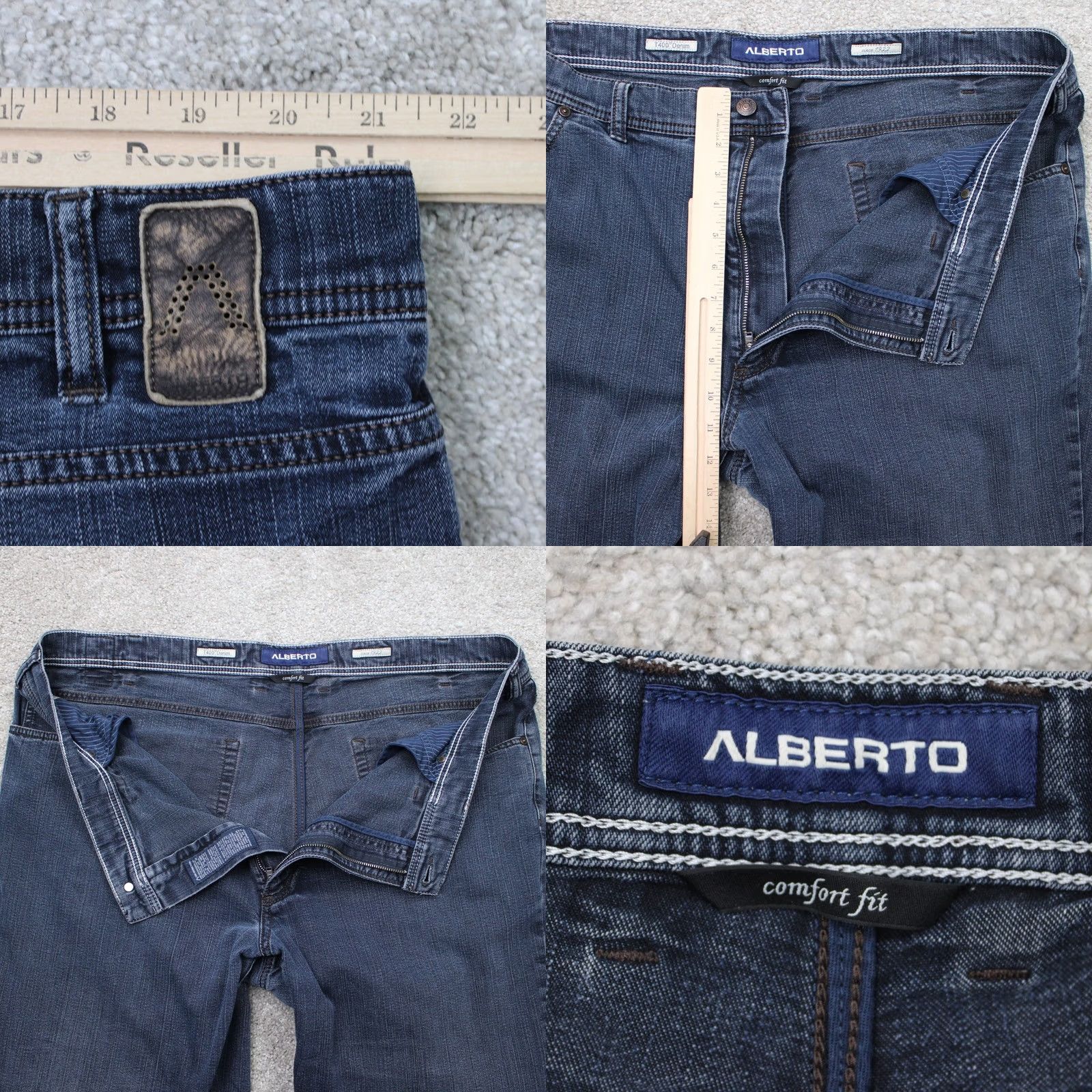 Vintage ALBERTO Tommy Jeans Mens 44x30 Blue Comfort Fit 5-Pocket Denim T400 Stretch Jeans Size US 44 / EU 60 - 8 Thumbnail