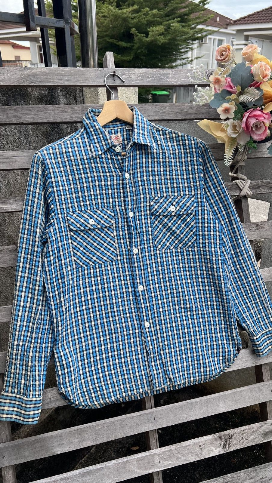 Sugar Cane Vintage Classic Blue Check Sugarcane Shirt Size US M / EU 48-50 / 2 - 1 Thumbnail