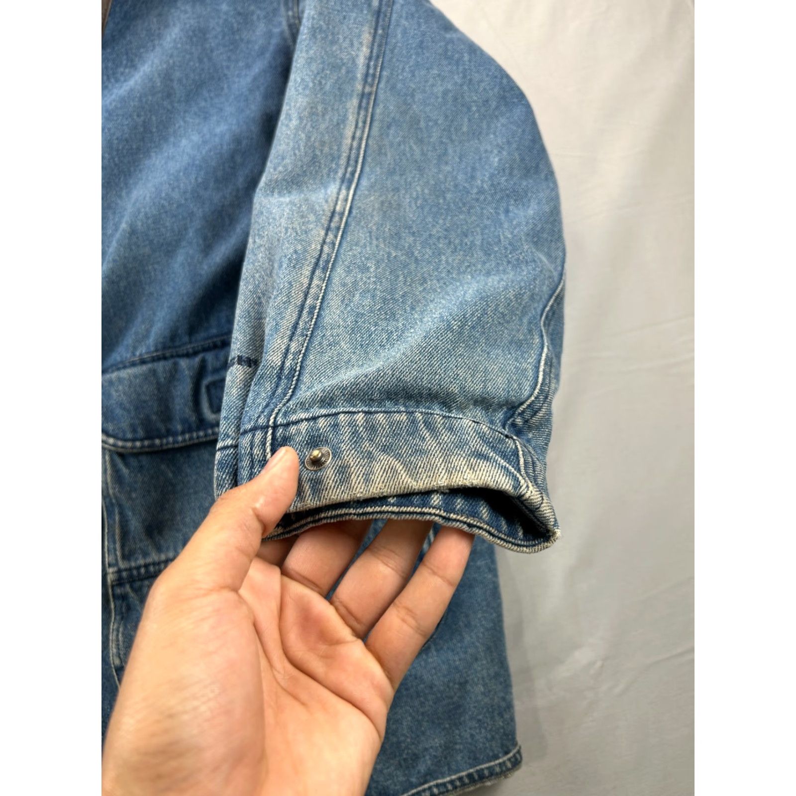 Vintage VINTAGE Woolrich Jacket Mens XL Blue Denim Leather Collar Barn Chore Coat Blanket Lined Size US XL / EU 56 / 4 - 4 Thumbnail
