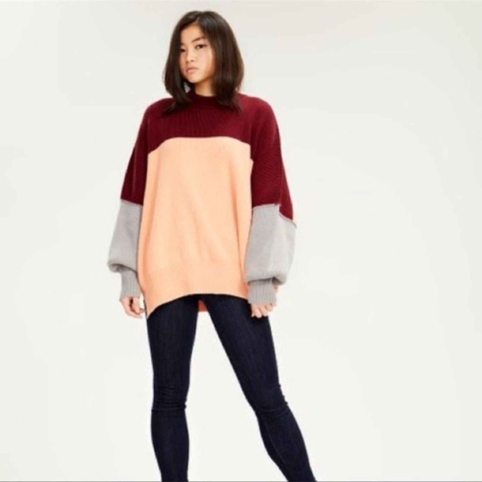 Free People Free People Easy Street Oversize Sweater ColorBlock Womens S Size S / US 4 / IT 40 - 2 Thumbnail