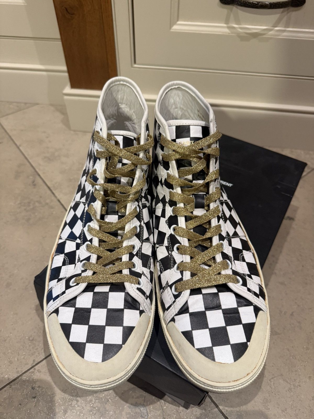 Saint Laurent Paris SS16 Saint Laurent surf sound checkered SL37 sneakers 45 Size US 12 / EU 45 - 19 Thumbnail