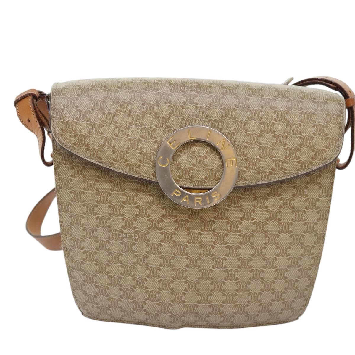 Celine CELINE Macadam Canvas Shoulder Bag Beige Gold Size ONE SIZE - 2 Thumbnail