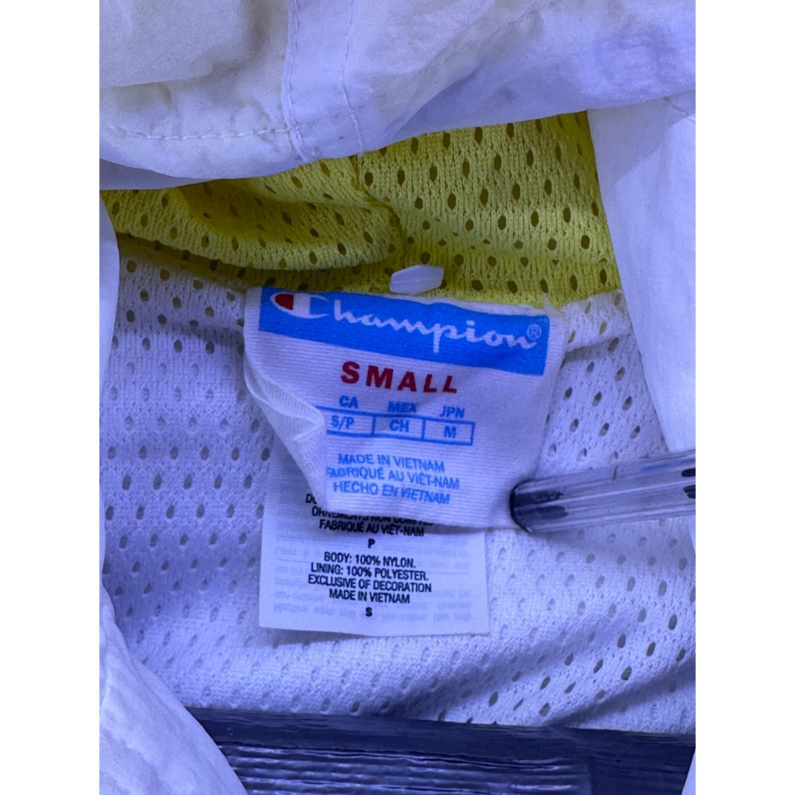 Champion Champion Men's White Hooded Sports Jacket Short Sleeve SizeS Size US S / EU 44-46 / 1 - 6 Thumbnail