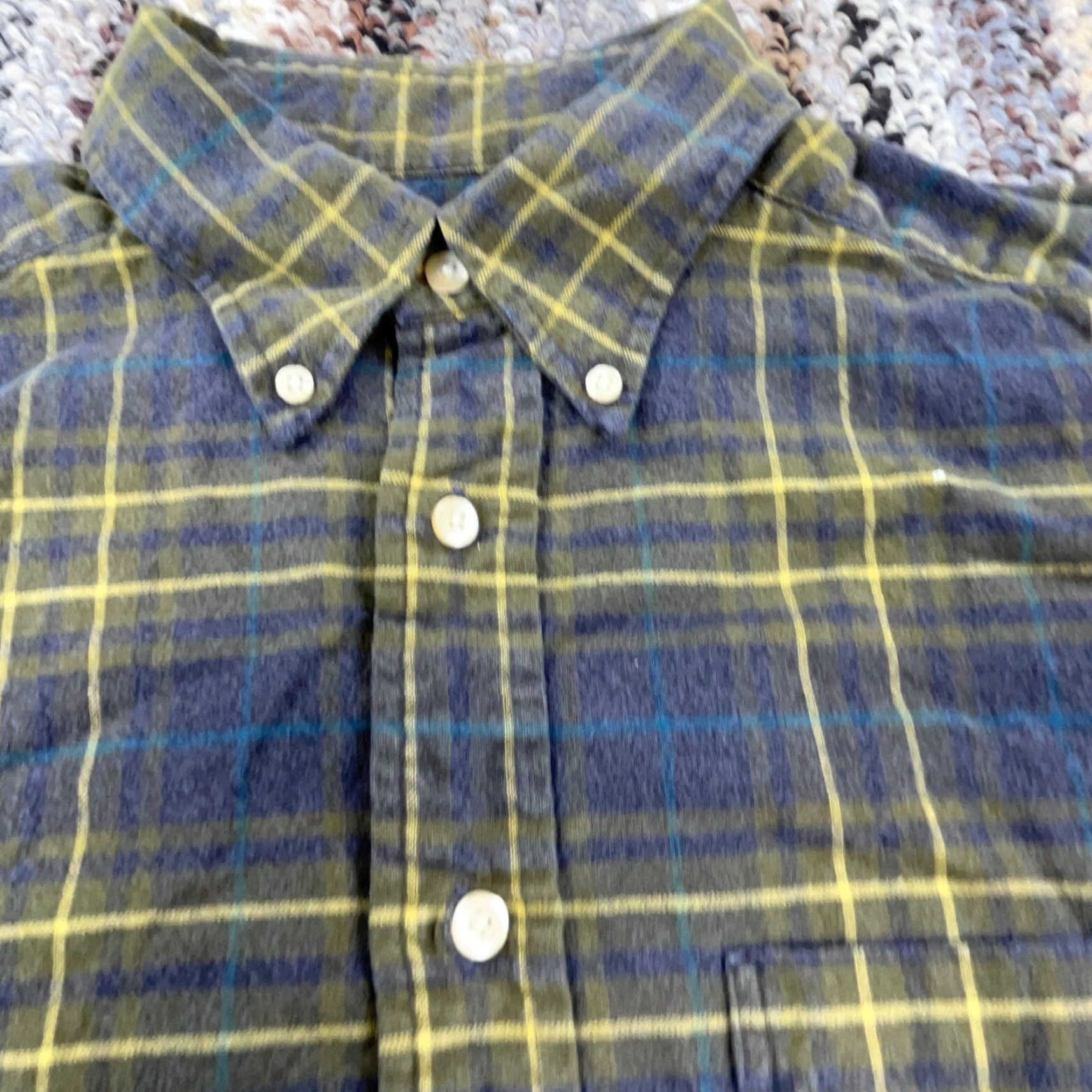 Banana Republic VINTAGE Banana Republic Button-Up Shirt Men Large Blue Green Flannel Plaid/Check Casual Workwear - Mens Size US L / EU 52-54 / 3 - 4 Thumbnail