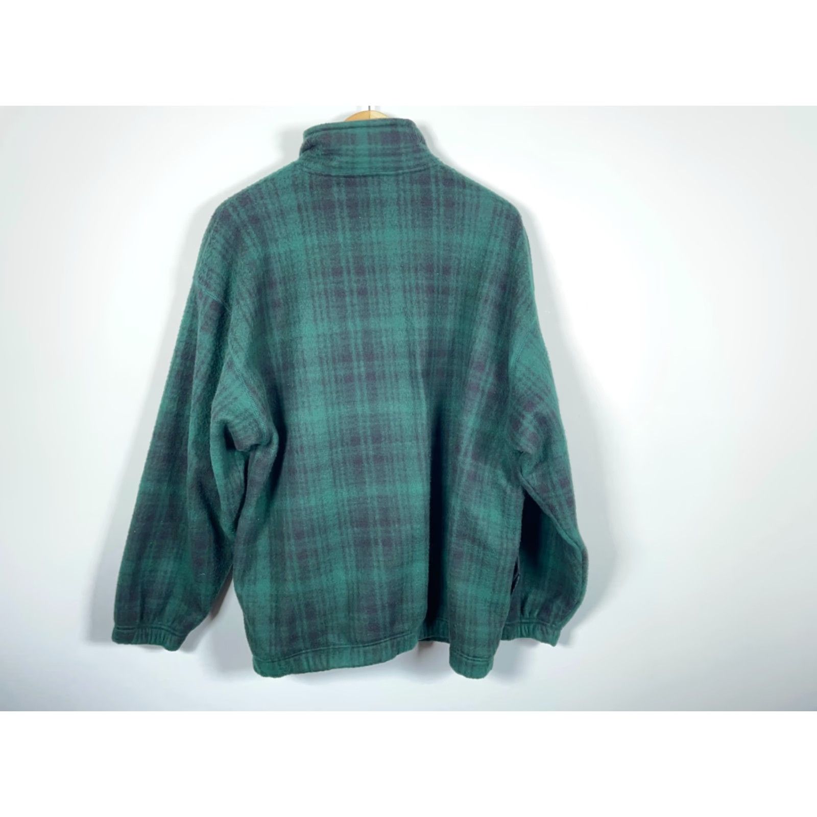 Bugle Boy VINTAGE Bugle Boy 1/4 Zip Fleece Jacket Plaid Green Adult Large Oversized Unlined 90s Grunge Casual Mens Size US L / EU 52-54 / 3 - 2 Thumbnail