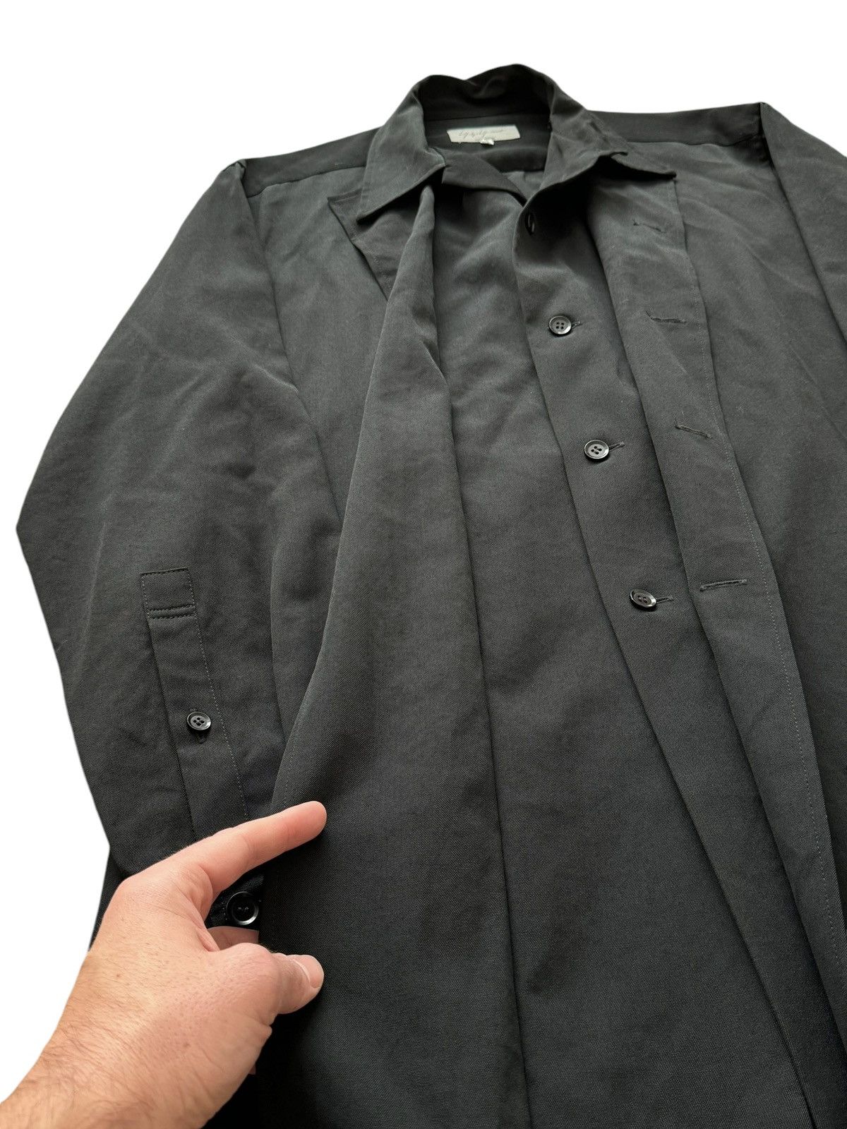 Yohji Yamamoto $1900 Wool Double Layer Shirt Jacket Size US M / EU 48-50 / 2 - 4 Thumbnail