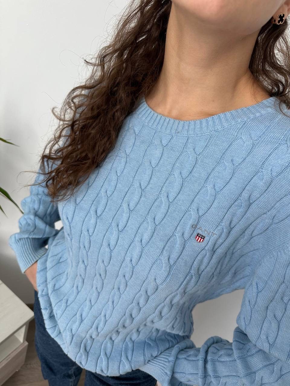 Gant × Vintage Vintage Gant Blue Knit Jumper Womens Cotton Sweater Size XL / US 12-14 / IT 48-50 - 6 Thumbnail
