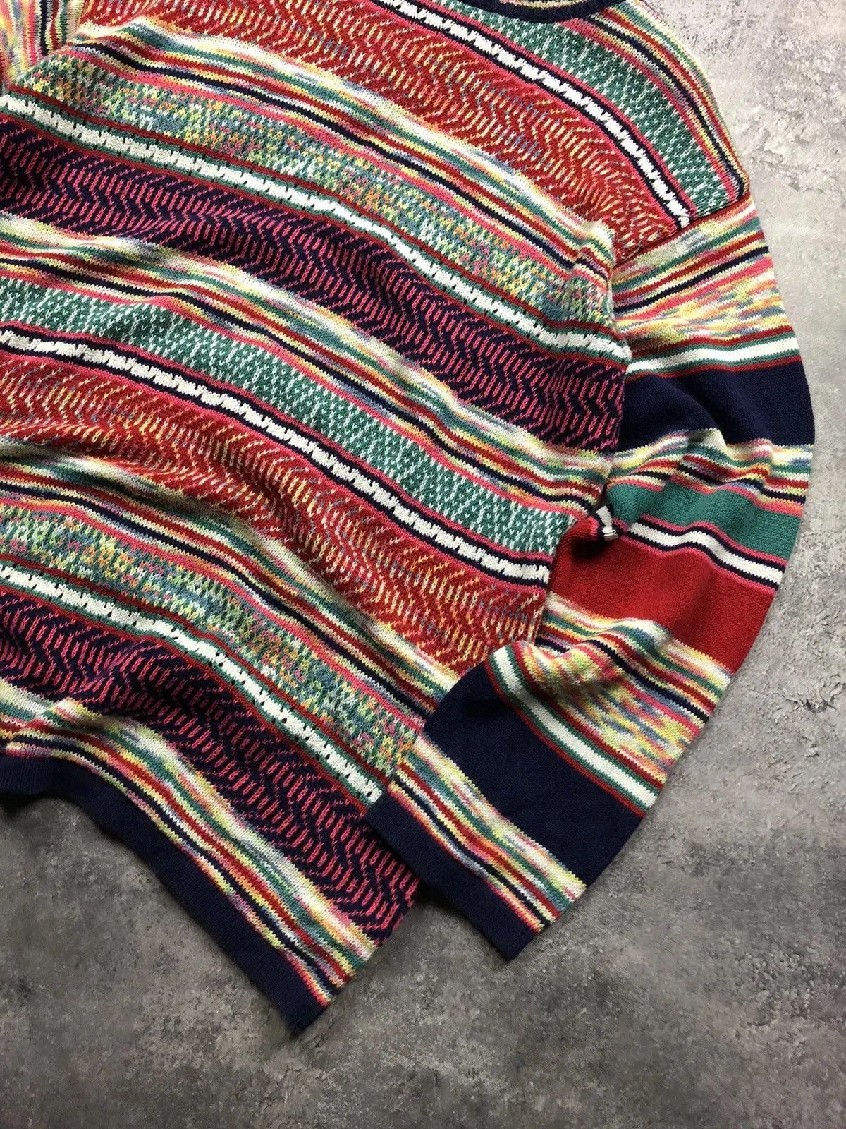 United Colors Of Benetton UNITED COLORS OF BENETTON Coogi Style Y2k Knitted Sweater Size US L / EU 52-54 / 3 - 2 Thumbnail
