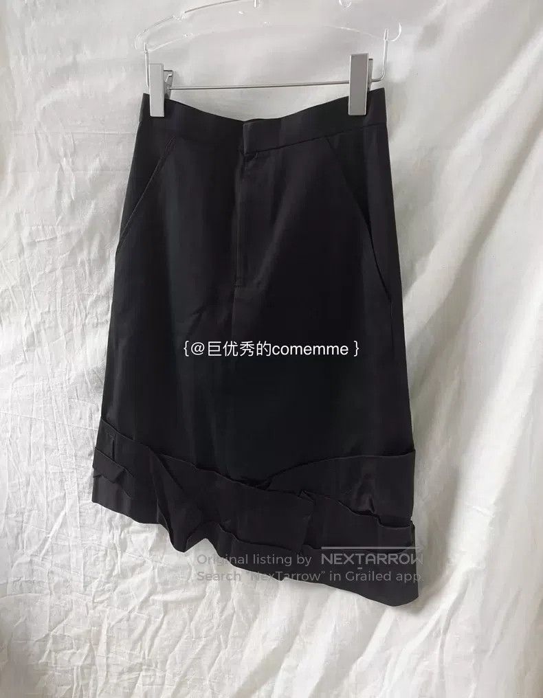 Comme des Garcons Comme Des Garcons size XS Black tailored wide flared asymm Size 23" - 3 Thumbnail