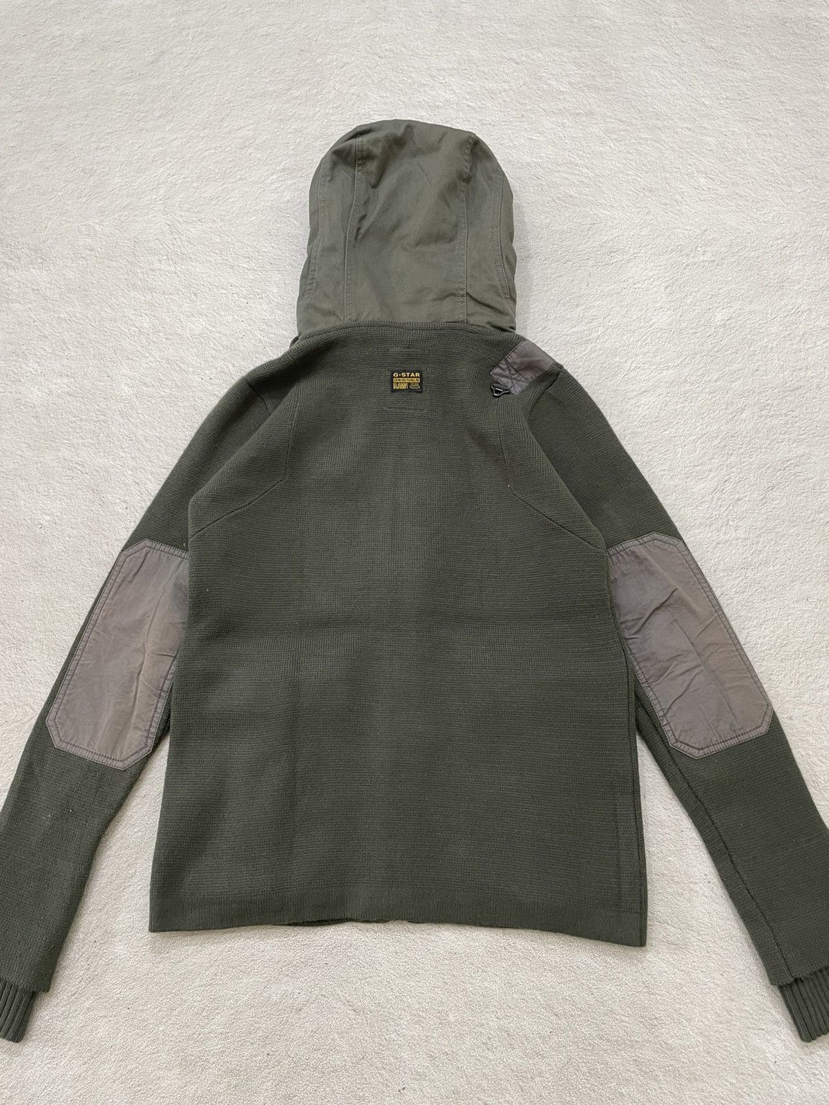 Japanese Brand G-Star Raw R3301 Technical Knit Hooded Jacket Olive Utility Size US M / EU 48-50 / 2 - 9 Thumbnail